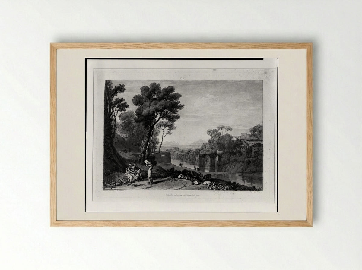 Woman with a Tambourine - Charles Turner - Framed Print Wood