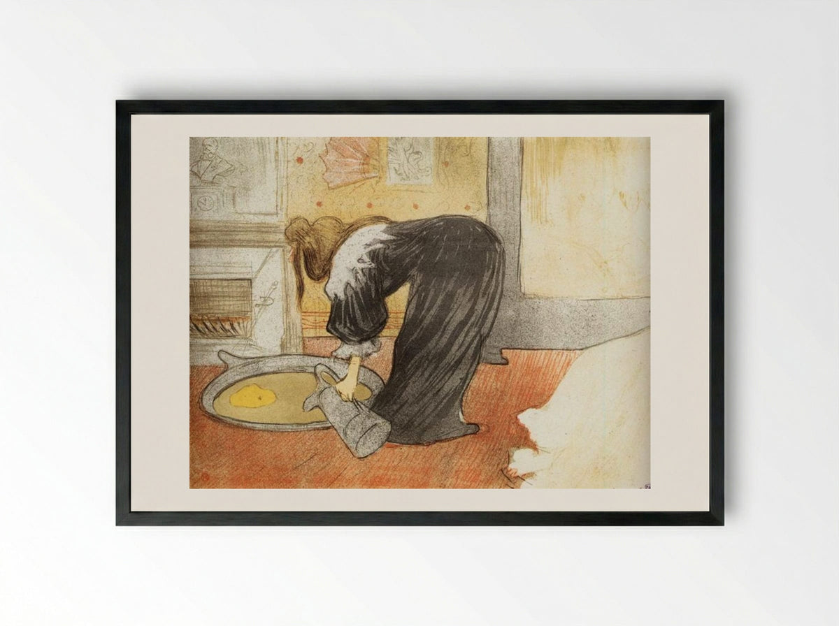 Woman with a Tub - Henri de Toulouse-Lautrec - Framed Print Black