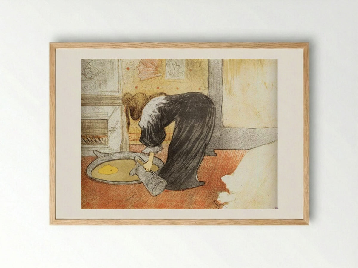 Woman with a Tub - Henri de Toulouse-Lautrec - Framed Print Wood