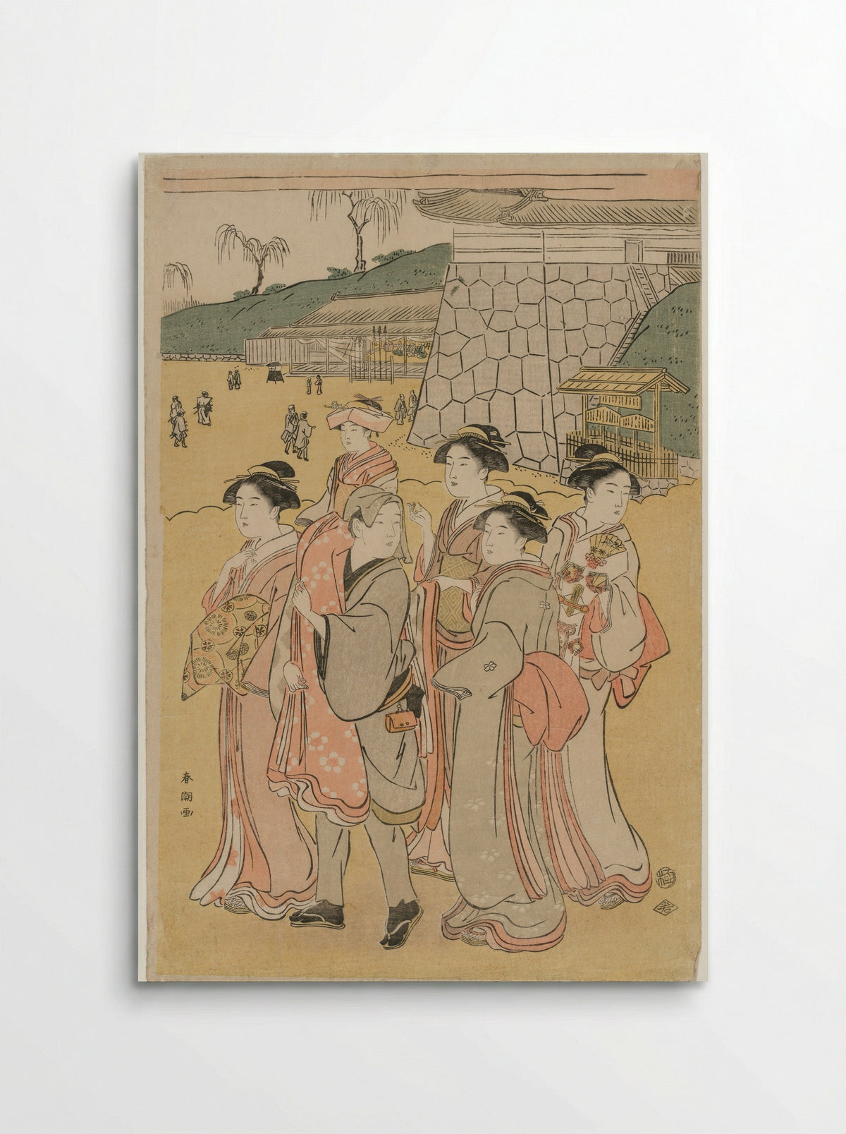 Women Accompanying a Girl to a Shrine - Katsukawa Shunchō - Poster