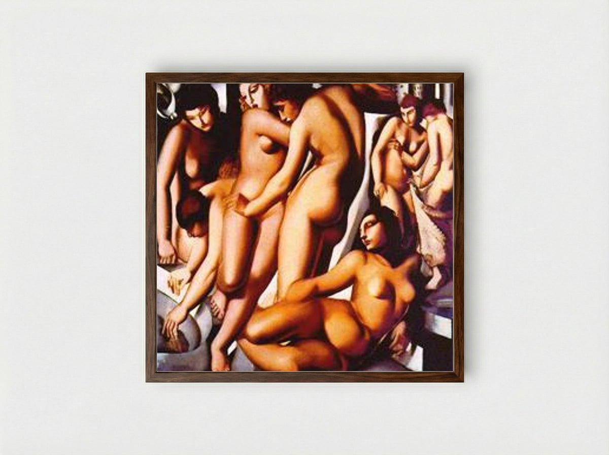 Women Bathing - Tamara de Lempicka - Framed Print Dark Wood
