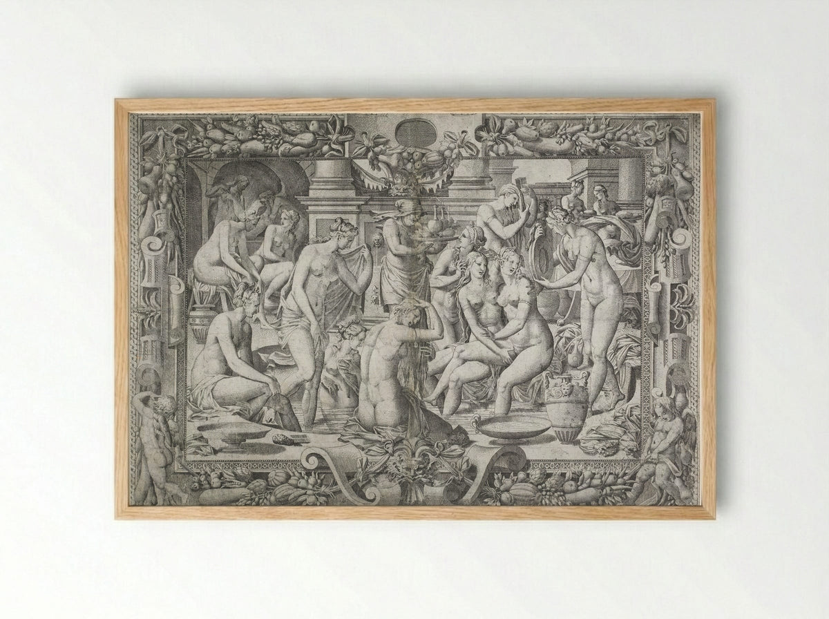 Women Bathing - Jean Mignon - Framed Print Wood