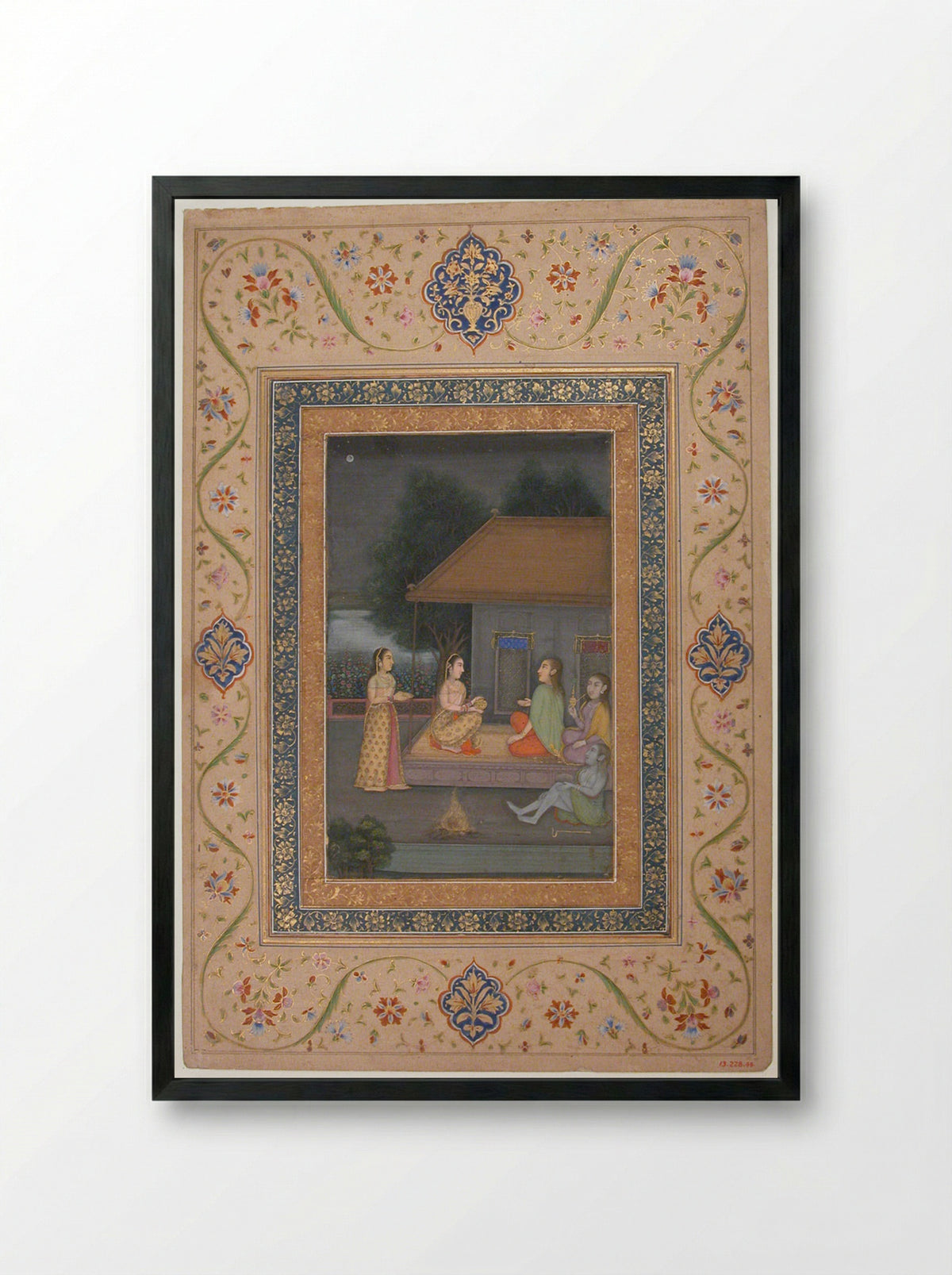 Women Conversing - Unknown Artist - Framed Print Black