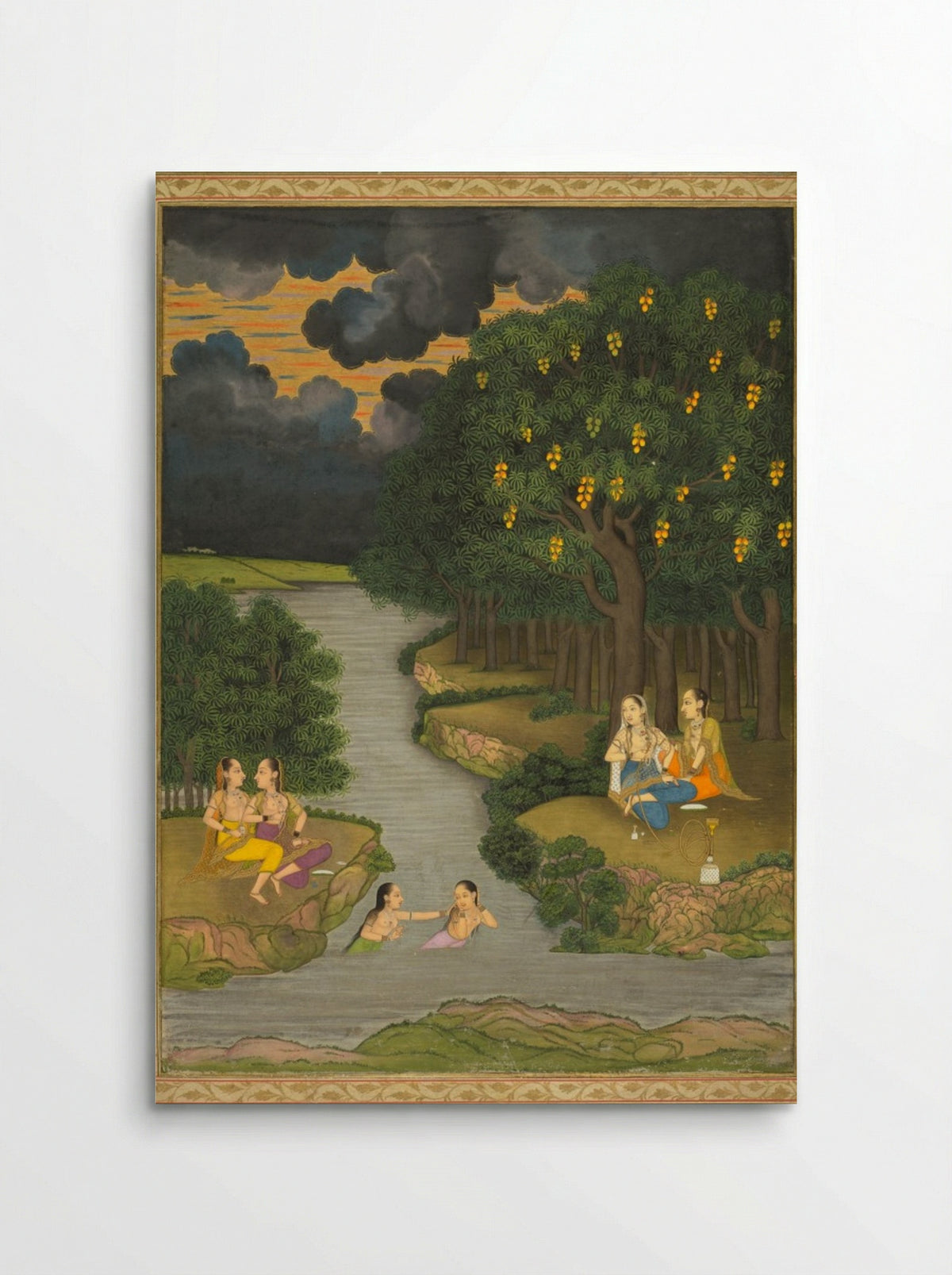 Women Enjoying the River at the Forest’s Edge - Hunhar II - Poster