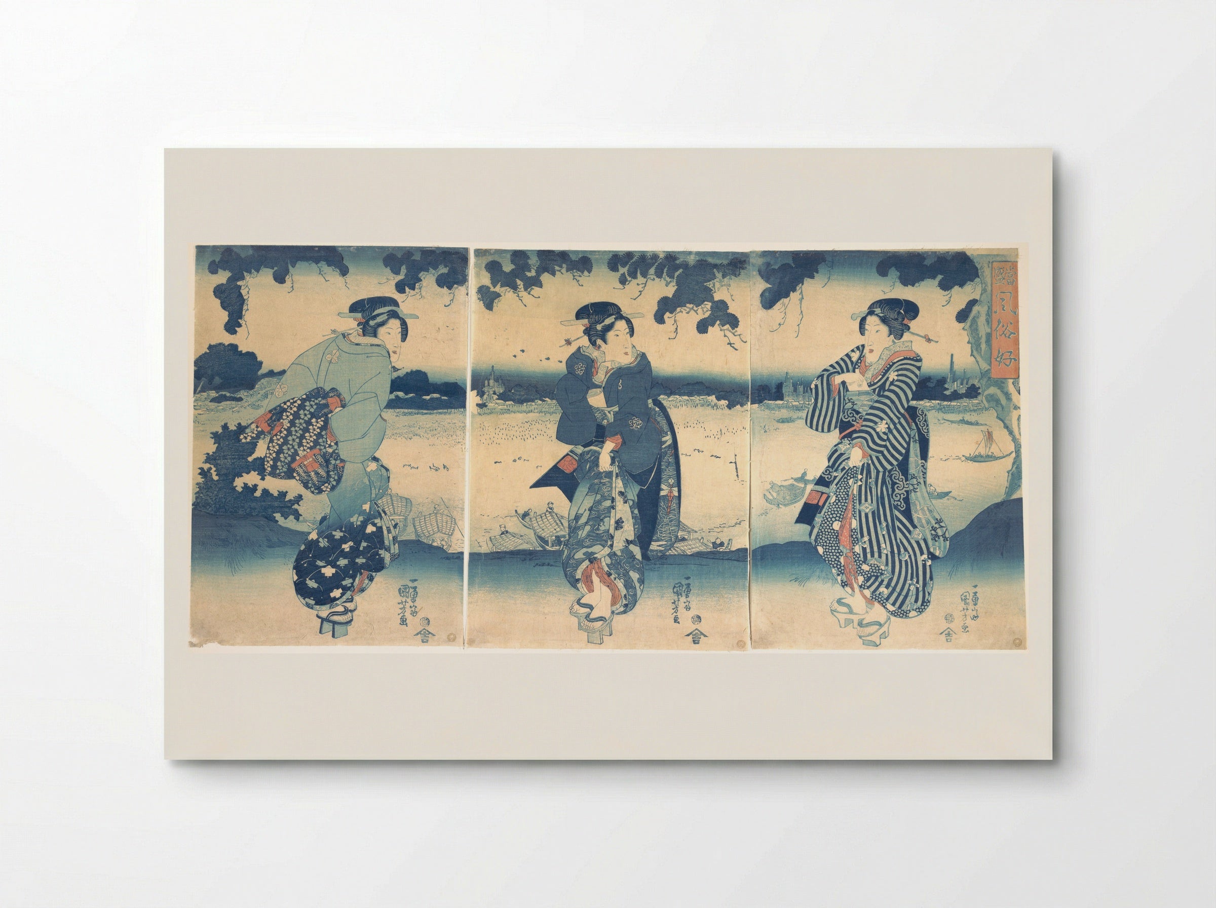 Women Near a River - Utagawa Kuniyoshi - Poster