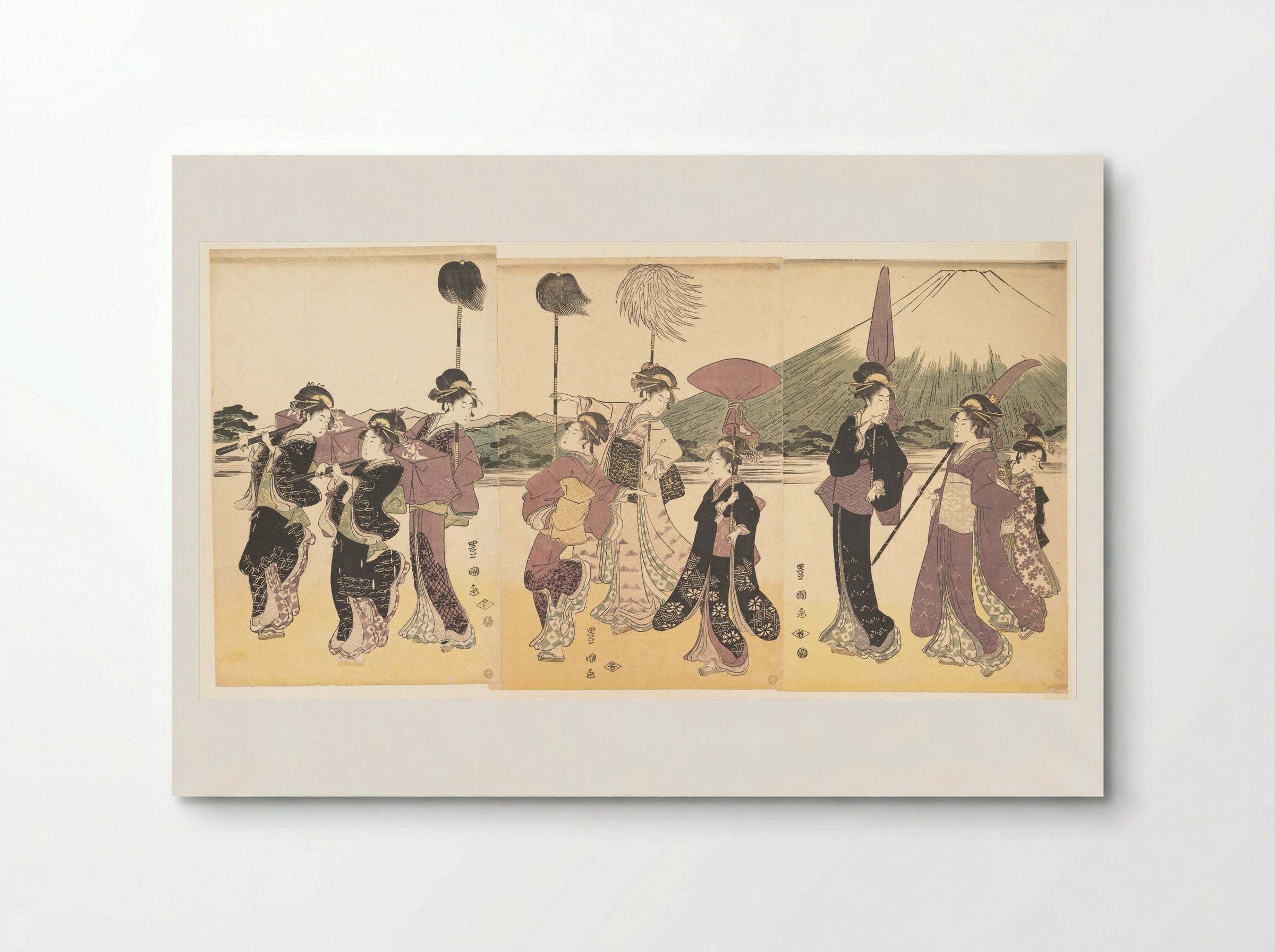 Women Parading in an Imitation of the Cortege of a Daimyo - Utagawa Toyokuni I - Poster