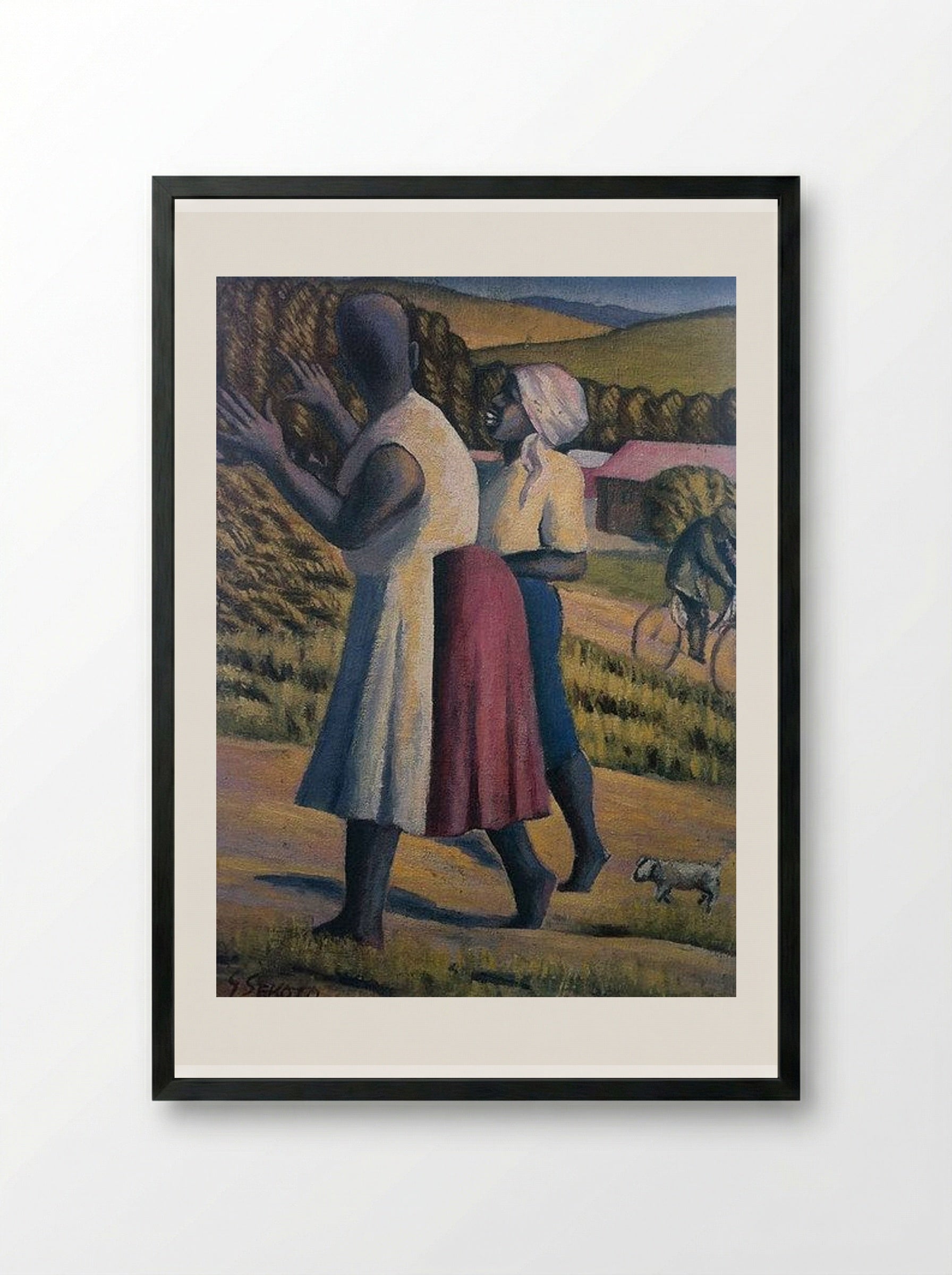 Women in the Country - Gerard Sekoto - Framed Print Black