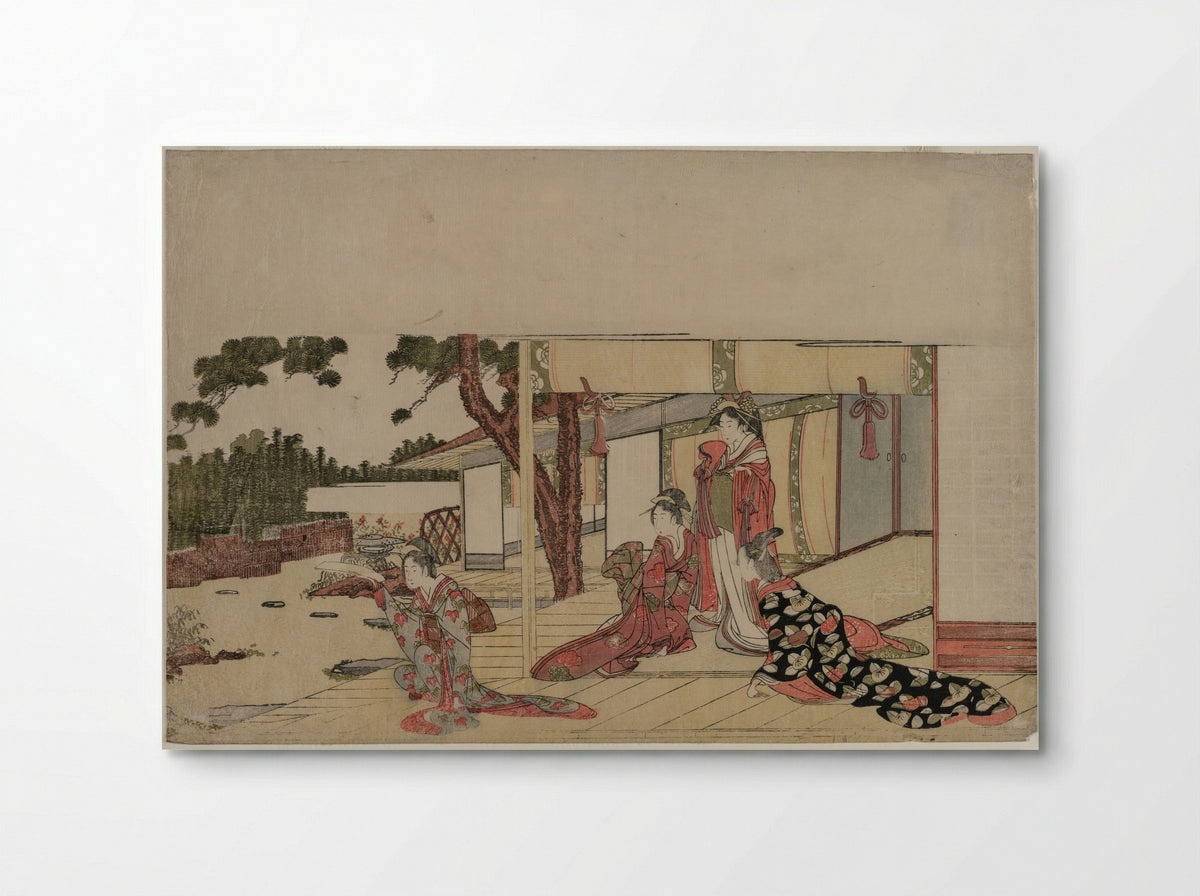 Women on a Veranda - Hishikawa Sōri III - Poster