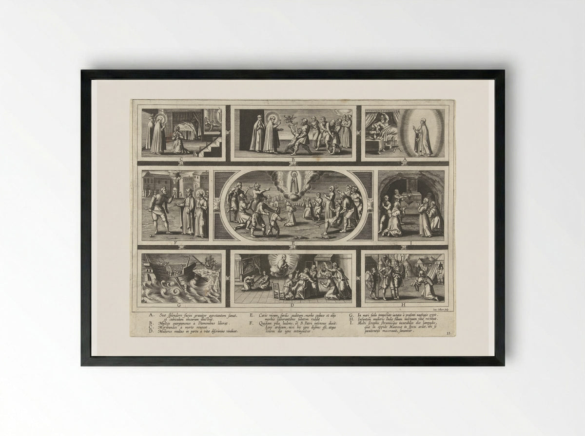 Wonderen van Ignatius - Theodoor Galle - Framed Print Black