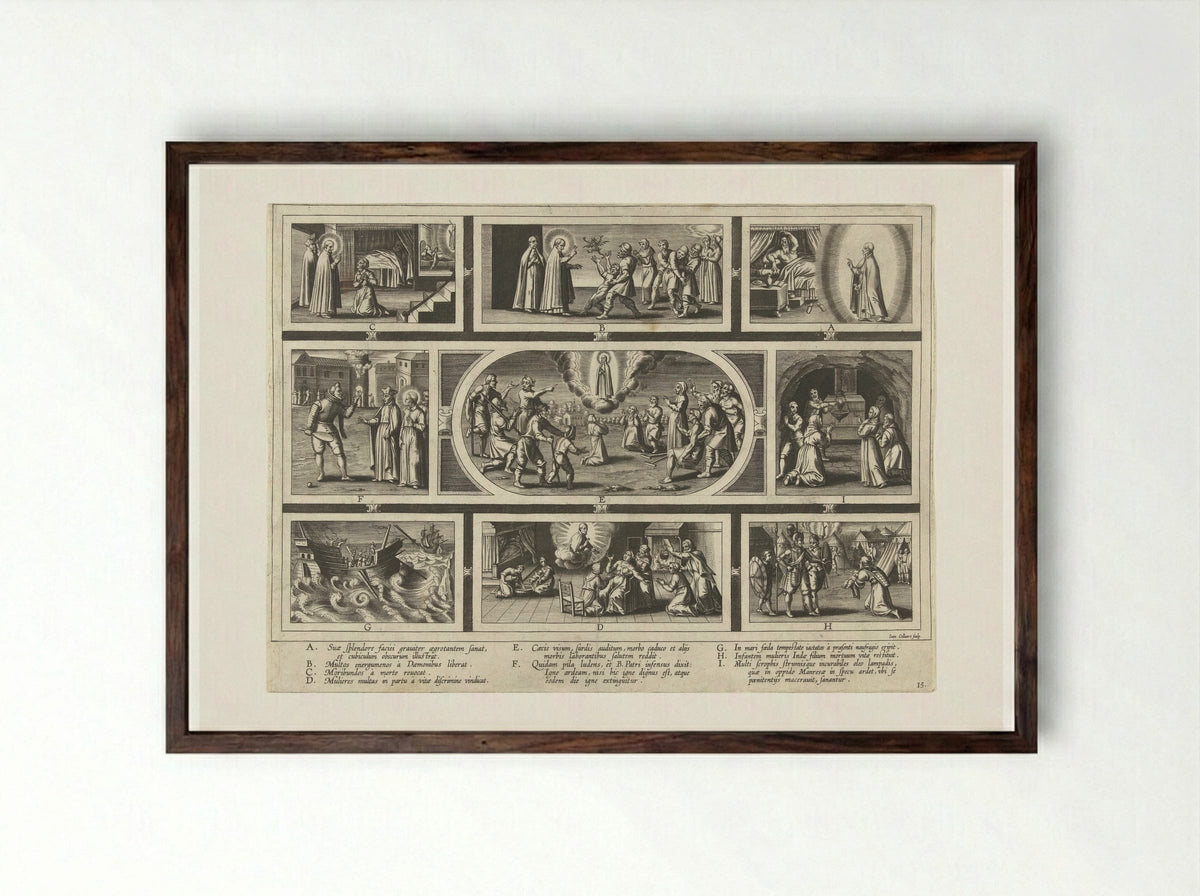 Wonderen van Ignatius - Theodoor Galle - Framed Print Dark Wood