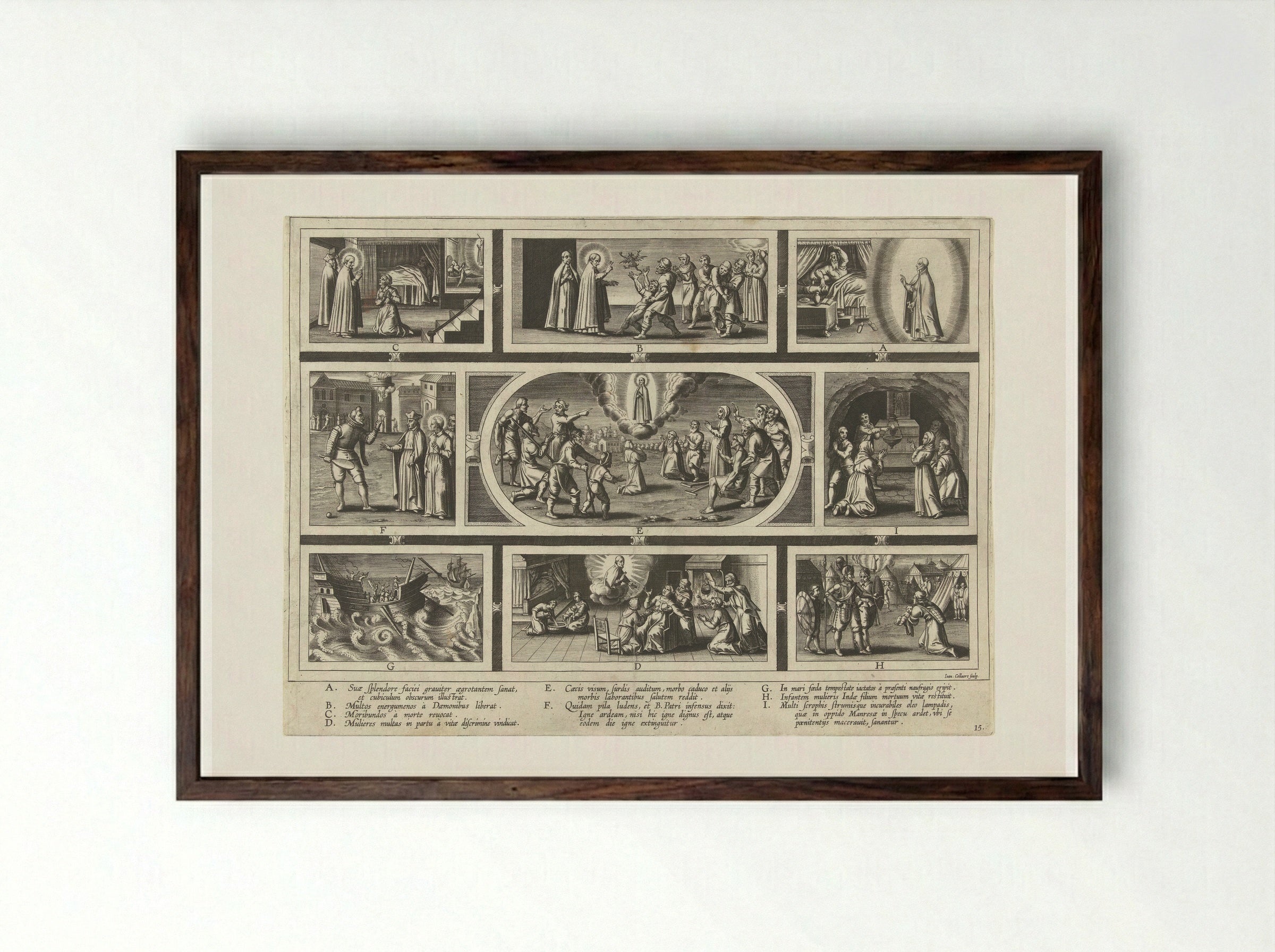 Wonderen van Ignatius - Theodoor Galle - Framed Print Dark Wood