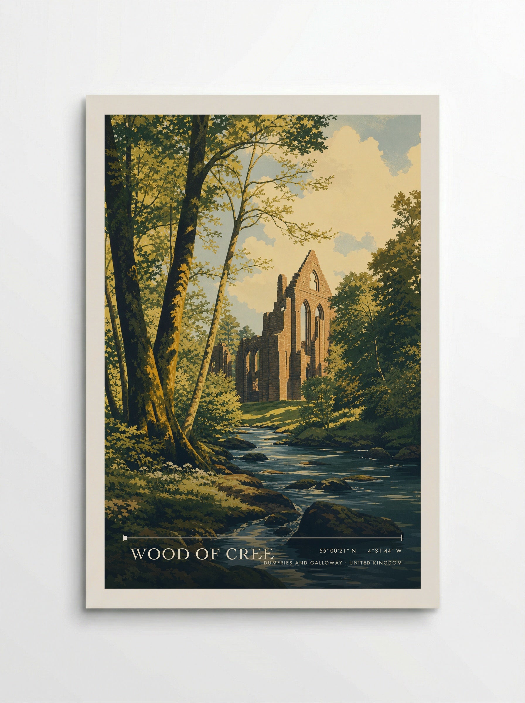 Wood of Cree Dumfries and Galloway United Kingdom Travel Poster - Poster