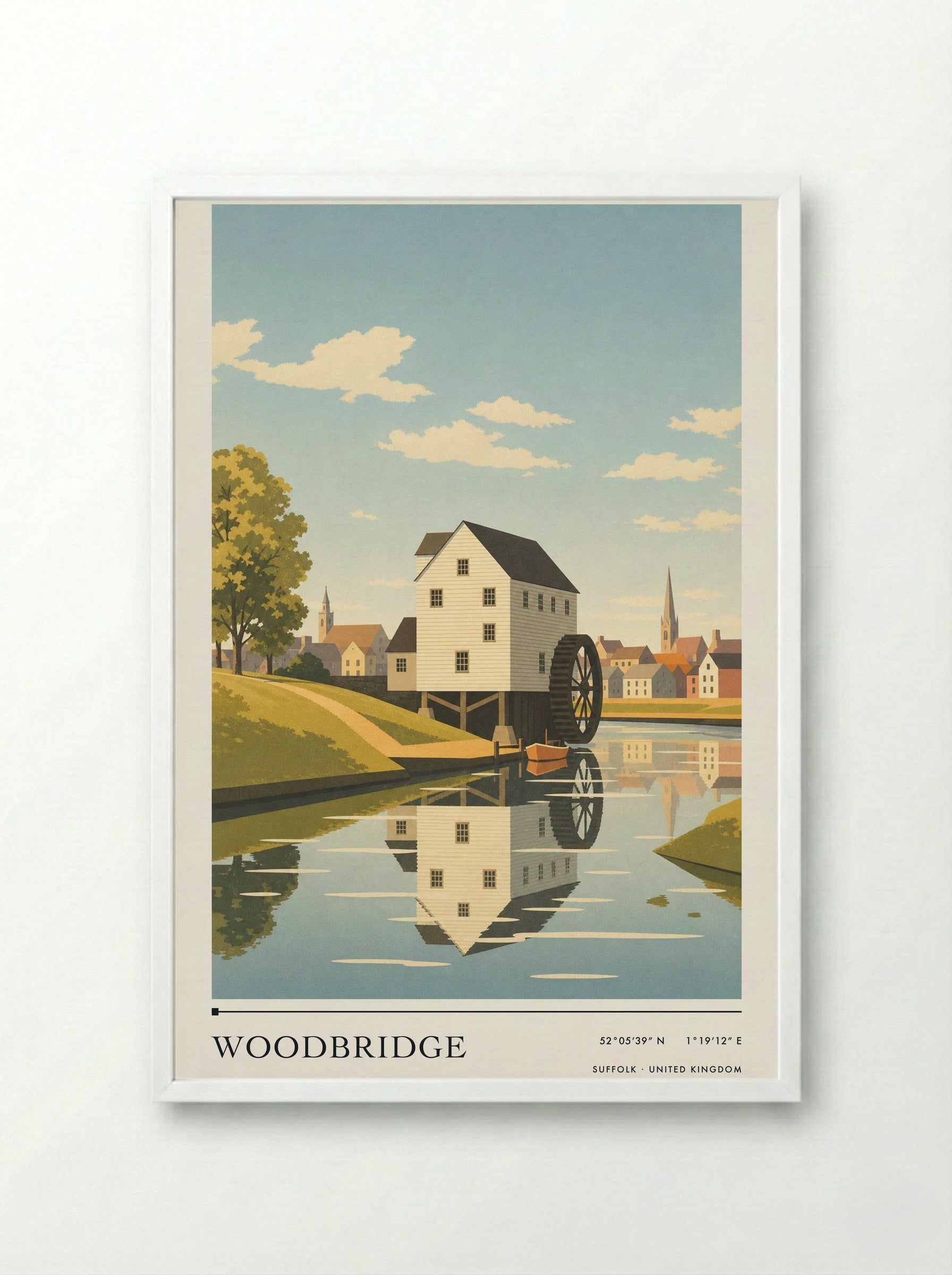 Woodbridge Suffolk United Kingdom Travel Poster - Framed Print White