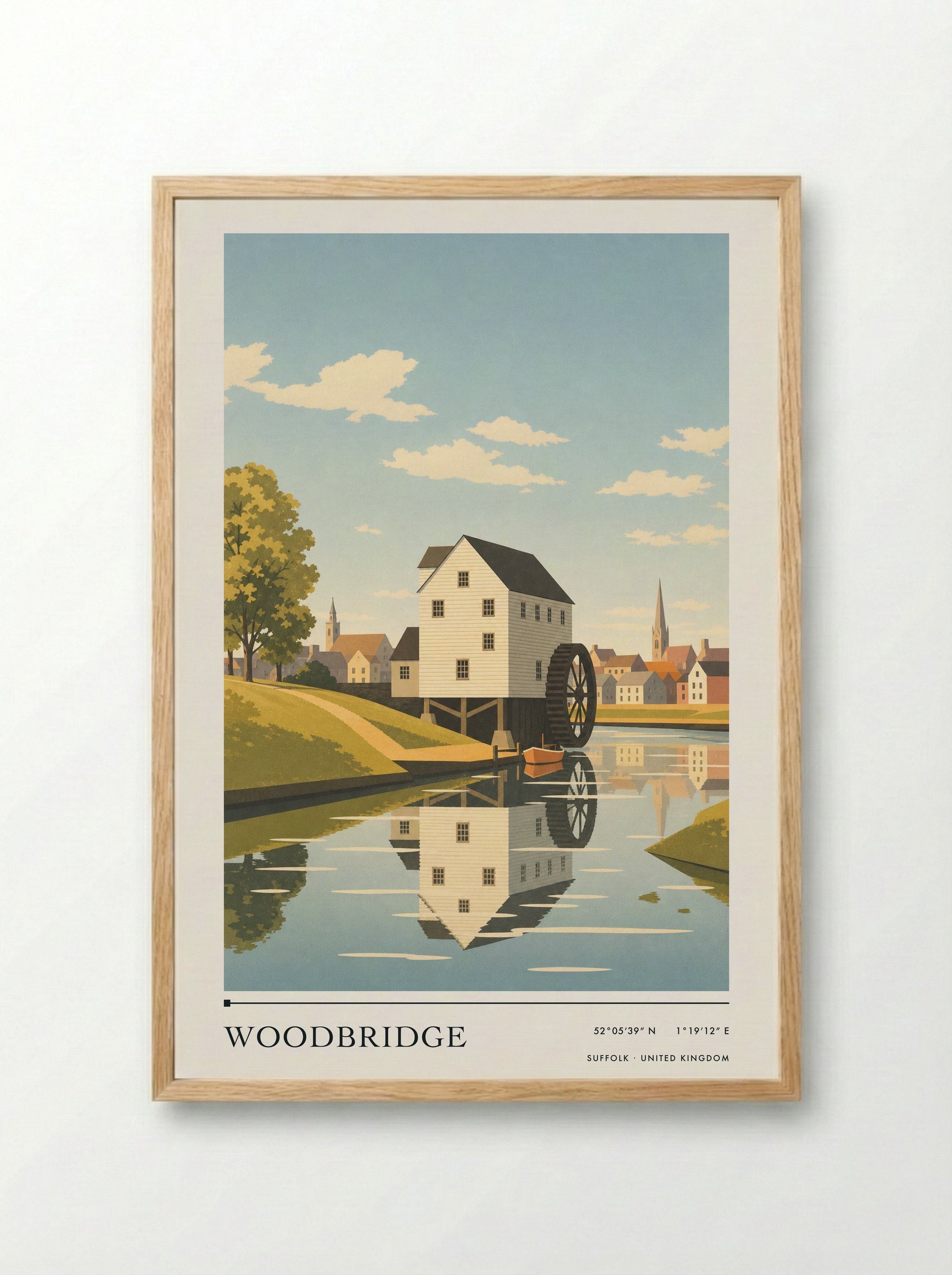 Woodbridge Suffolk United Kingdom Travel Poster - Framed Print Wood