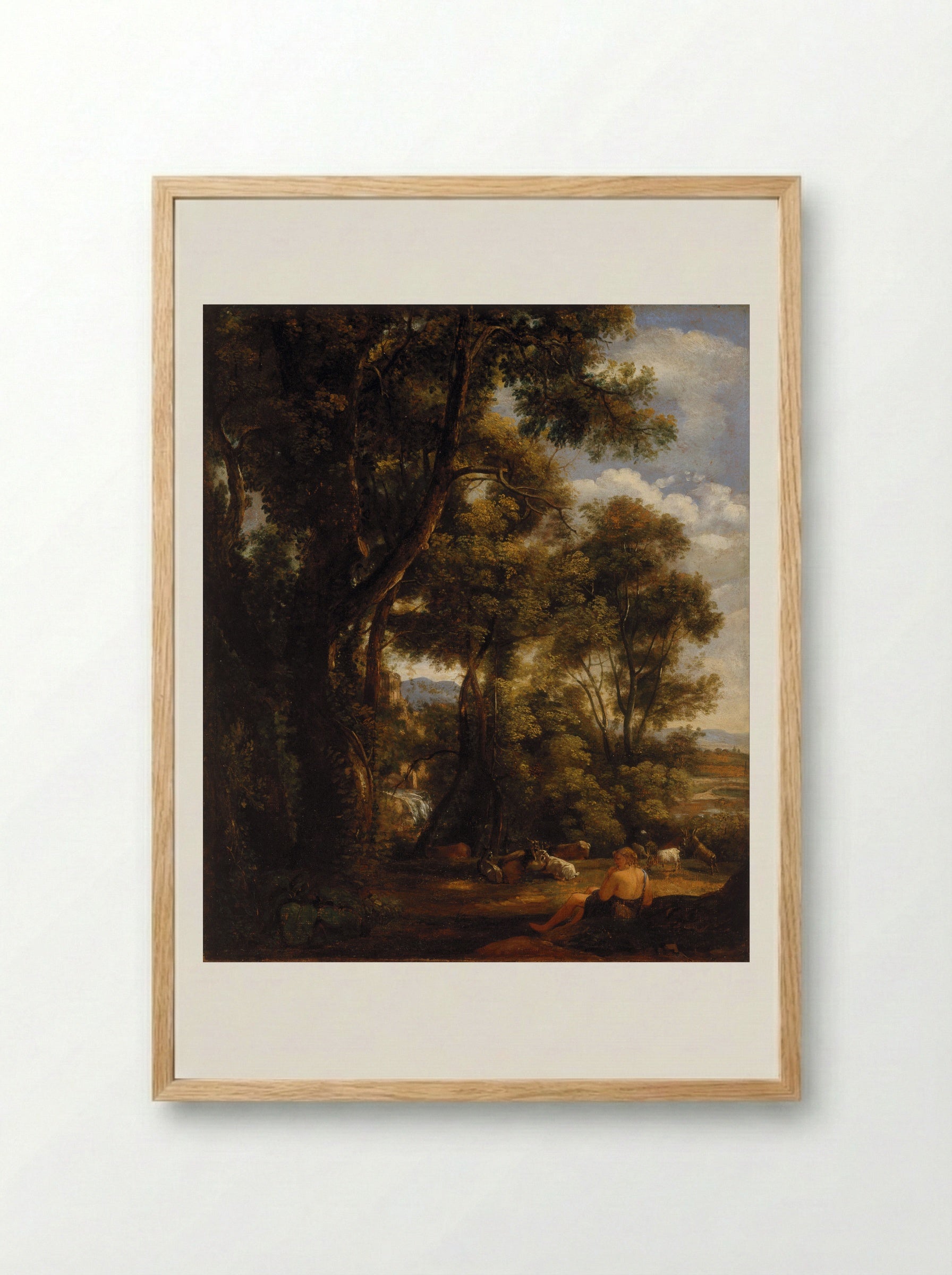 Wooded Landscape with Goatherd - John Constable - Framed Print Wood