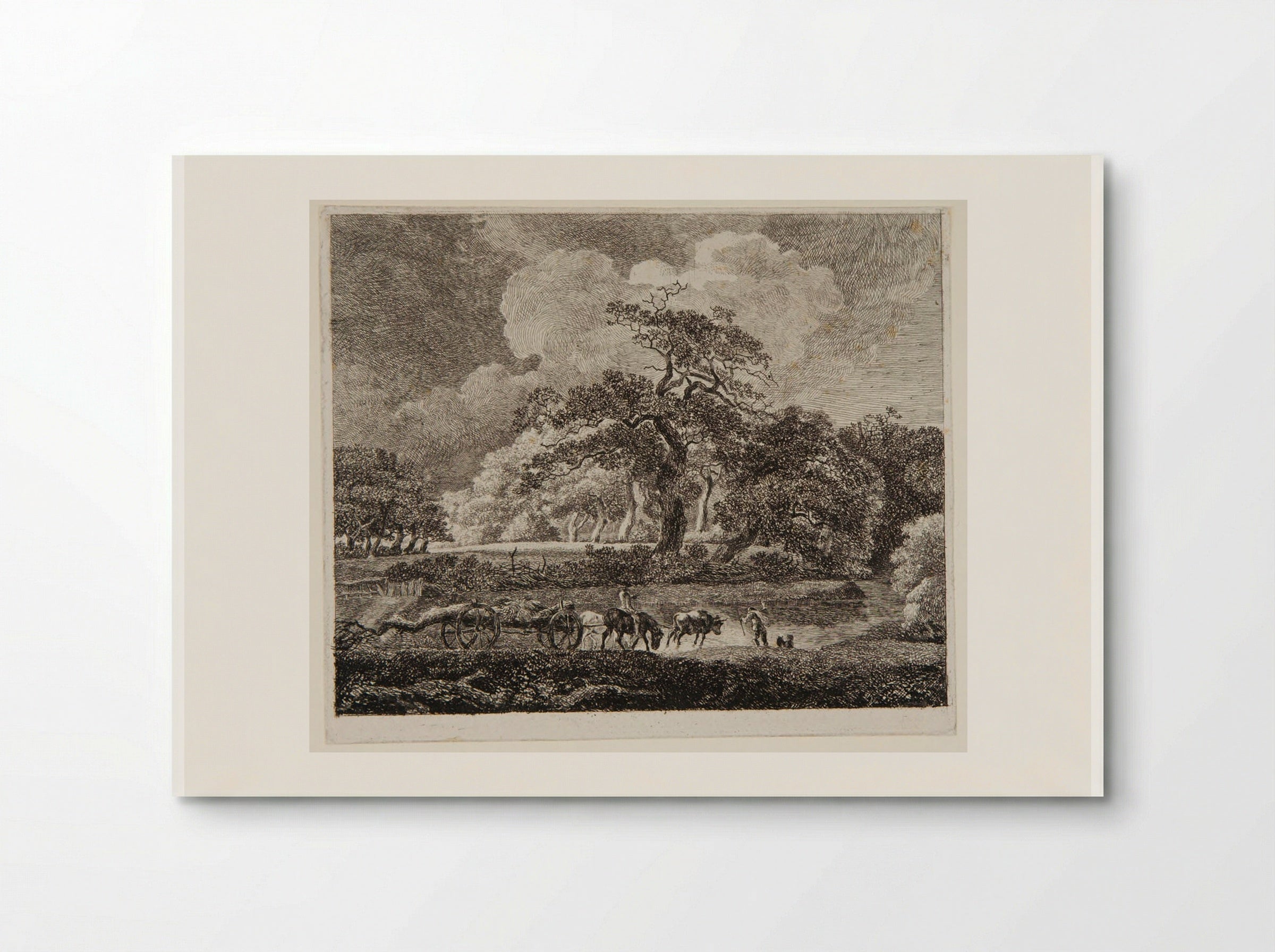 Wooded Landscape with Men Hauling Timber - Johann Christian Reinhart - Poster