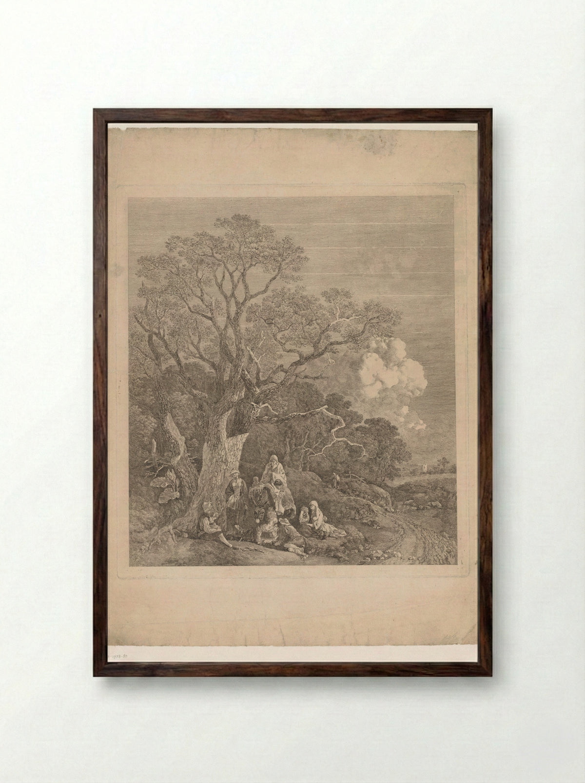 Wooded Landscape with Travellers - Thomas Gainsborough - Framed Print Dark Wood