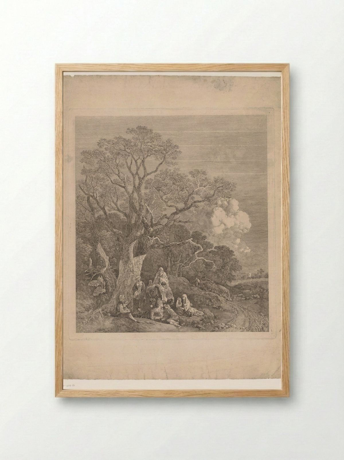Wooded Landscape with Travellers - Thomas Gainsborough - Framed Print Wood