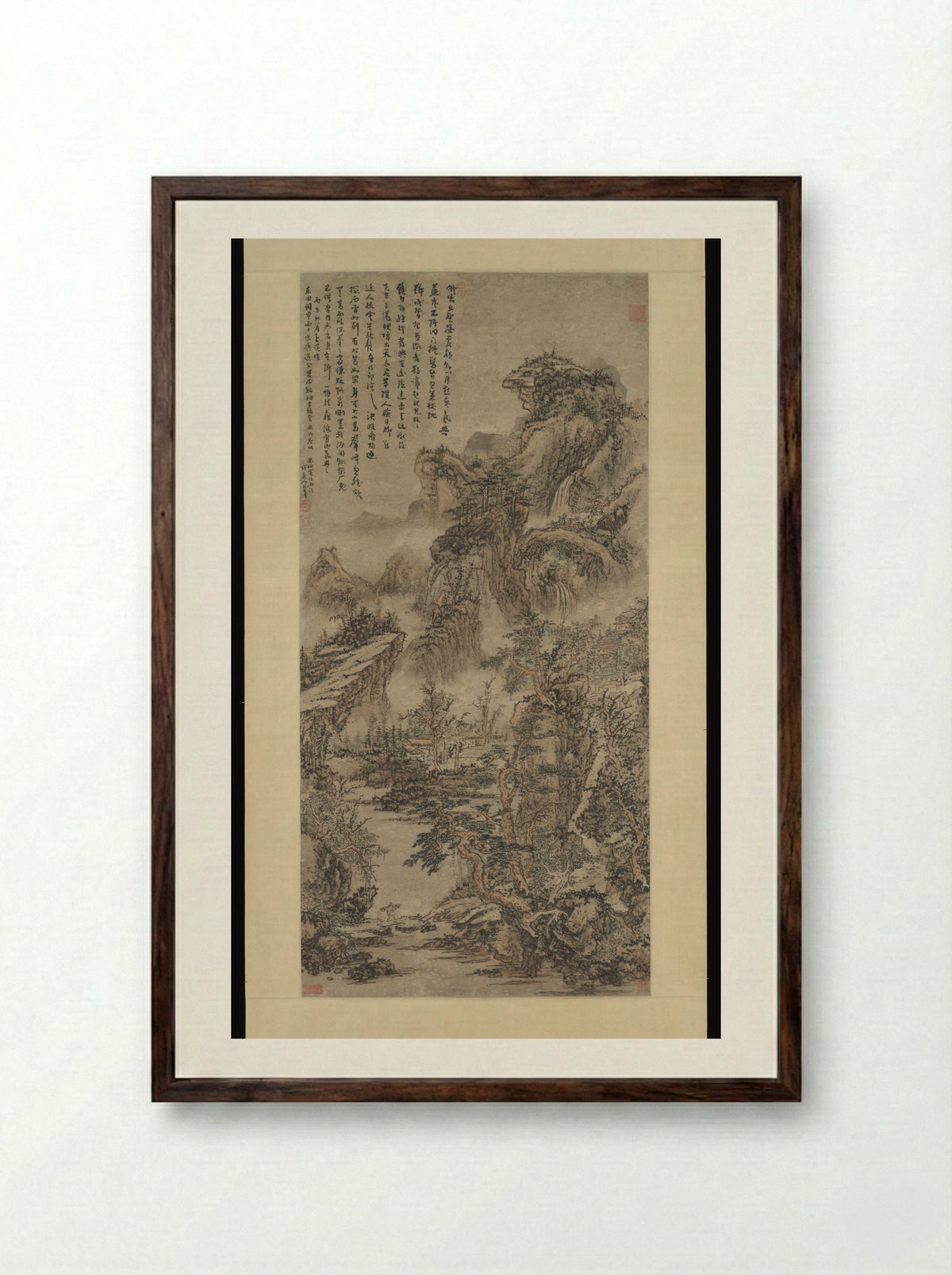 Wooded Mountains at Dusk - Kuncan - Framed Print Dark Wood