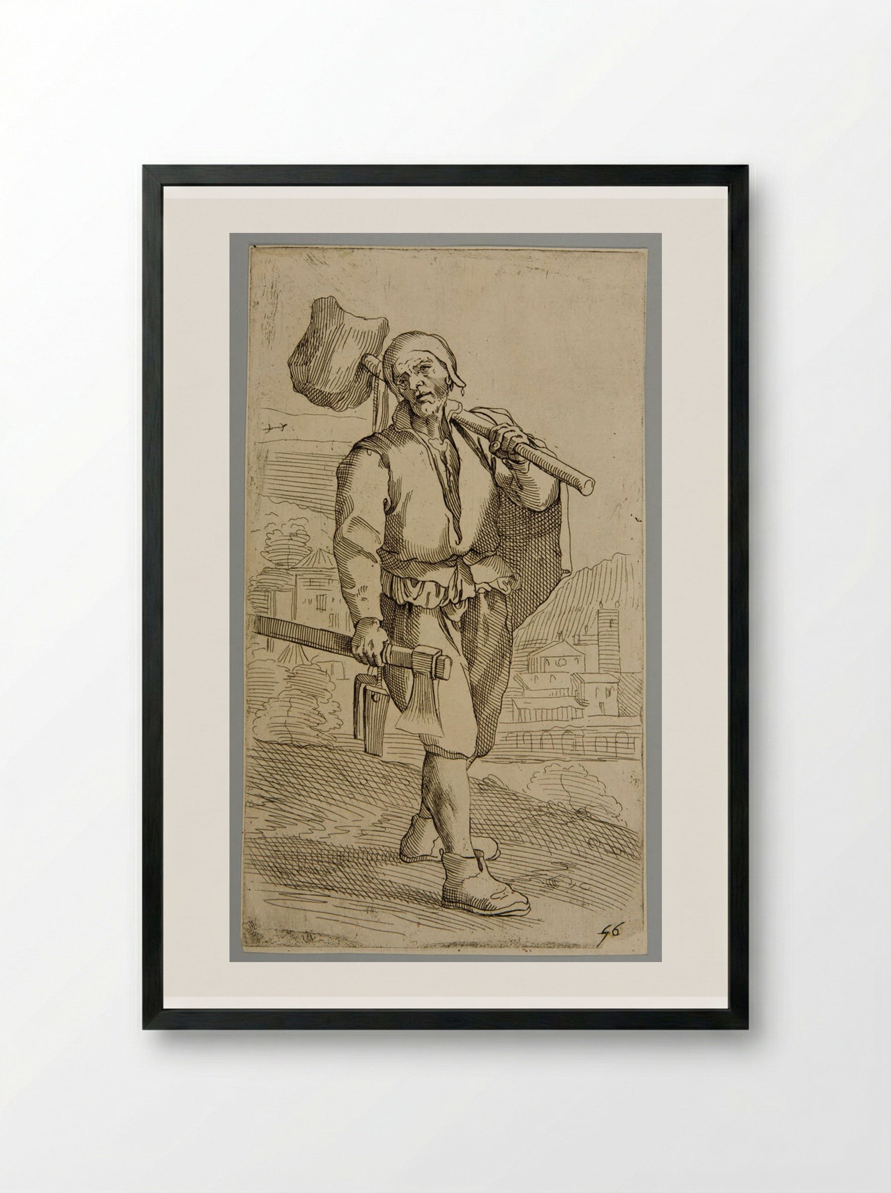 Wooden Slats (Plate 56) - Simon Guillain - Framed Print Black