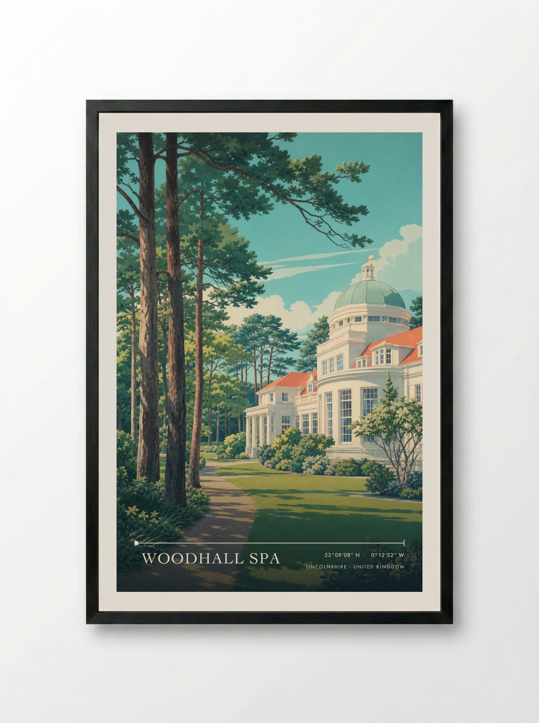 Woodhall Spa Lincolnshire United Kingdom Travel Poster - Framed Print Black