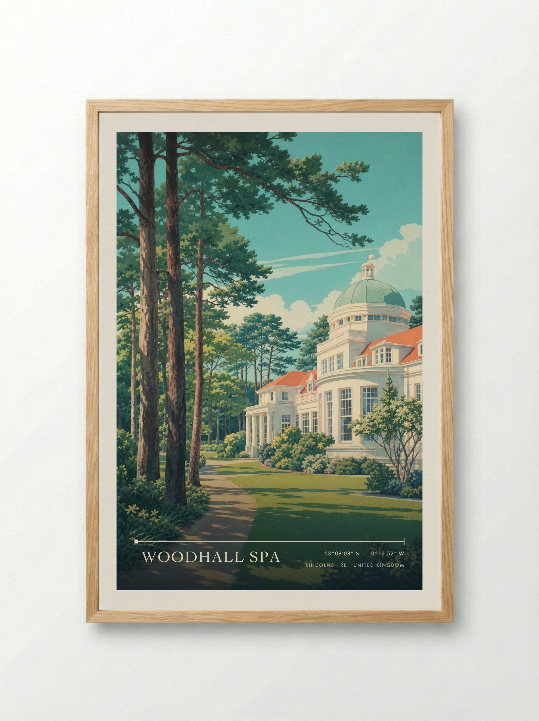 Woodhall Spa Lincolnshire United Kingdom Travel Poster - Framed Print Wood