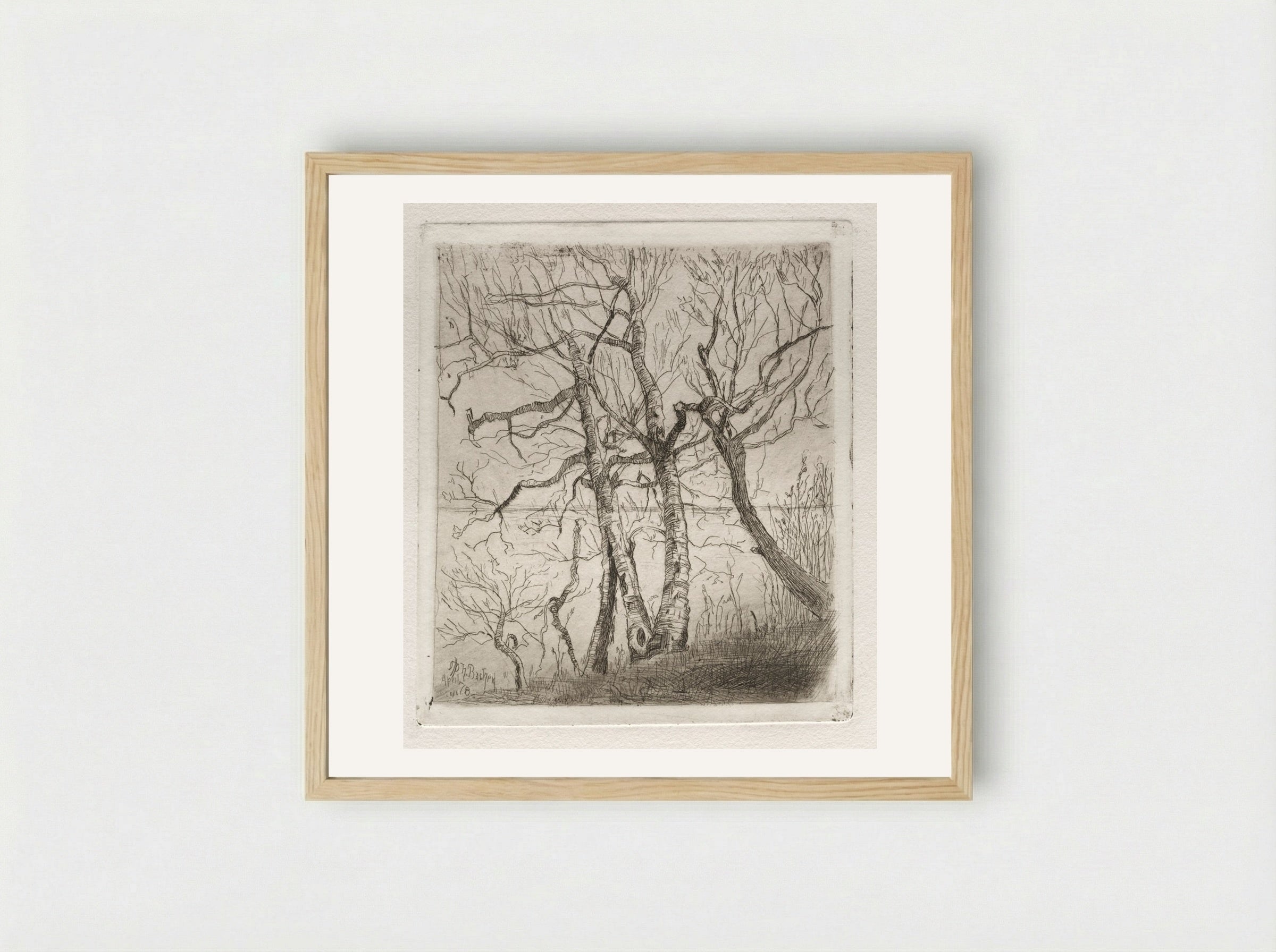 Woods by the Lake - Otto H. Bacher - Framed Print Wood