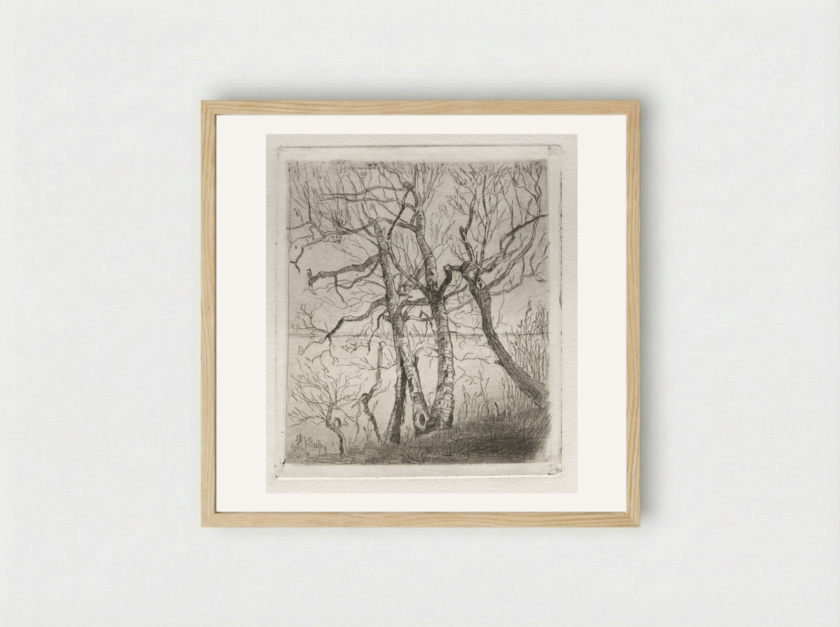 Woods by the Lake - Otto H. Bacher - Framed Print Wood