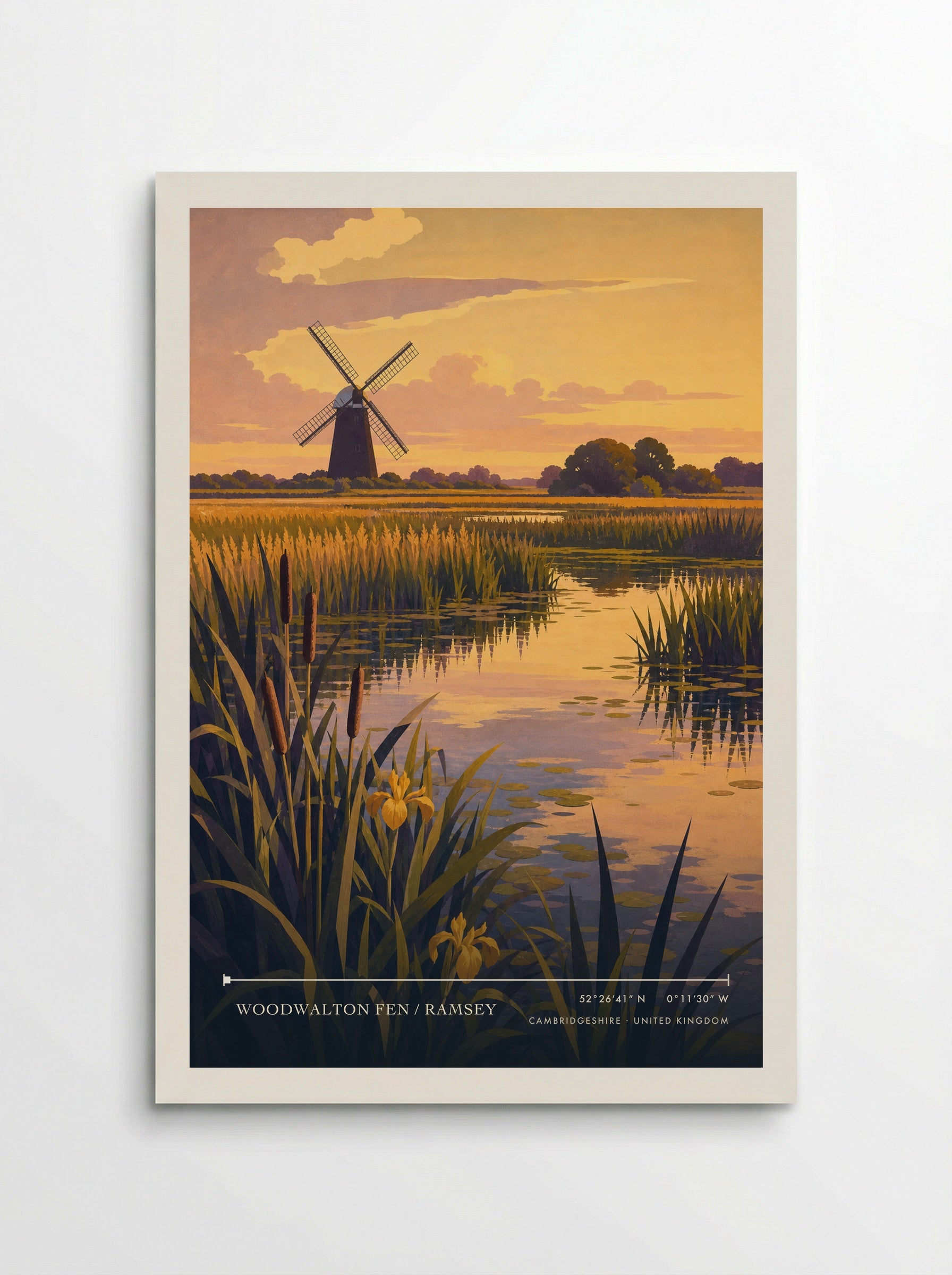 Woodwalton Fen / Ramsey Cambridgeshire United Kingdom Travel Poster - Poster