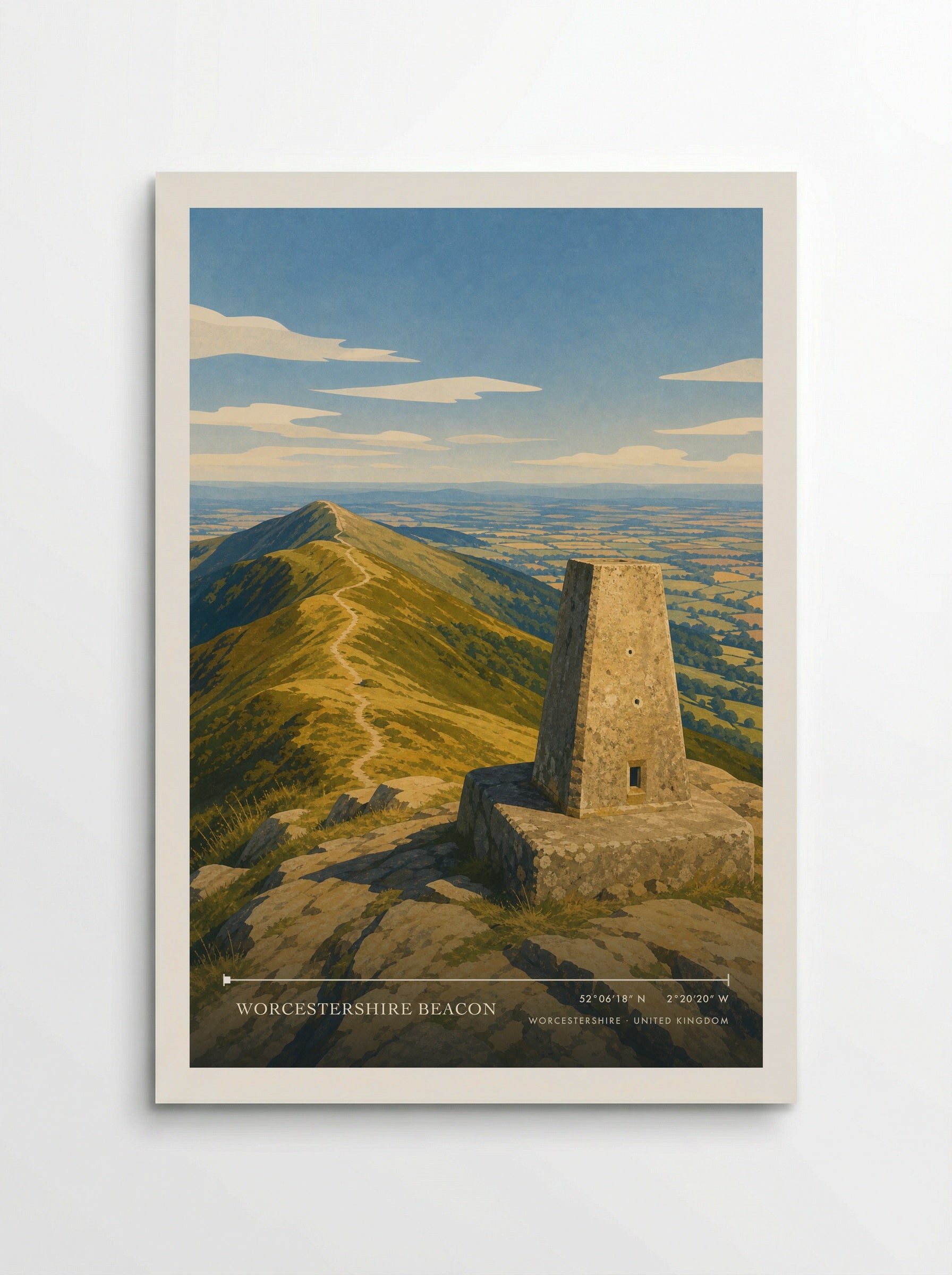 Worcestershire Beacon United Kingdom Travel Poster - Poster
