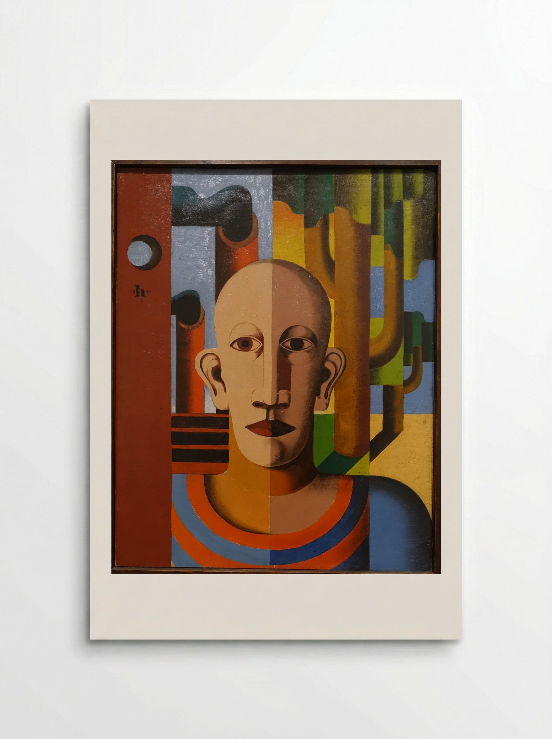 Worker (Self-Portrait in Front of Trees and Chimneys) - Heinrich Hoerle - Poster