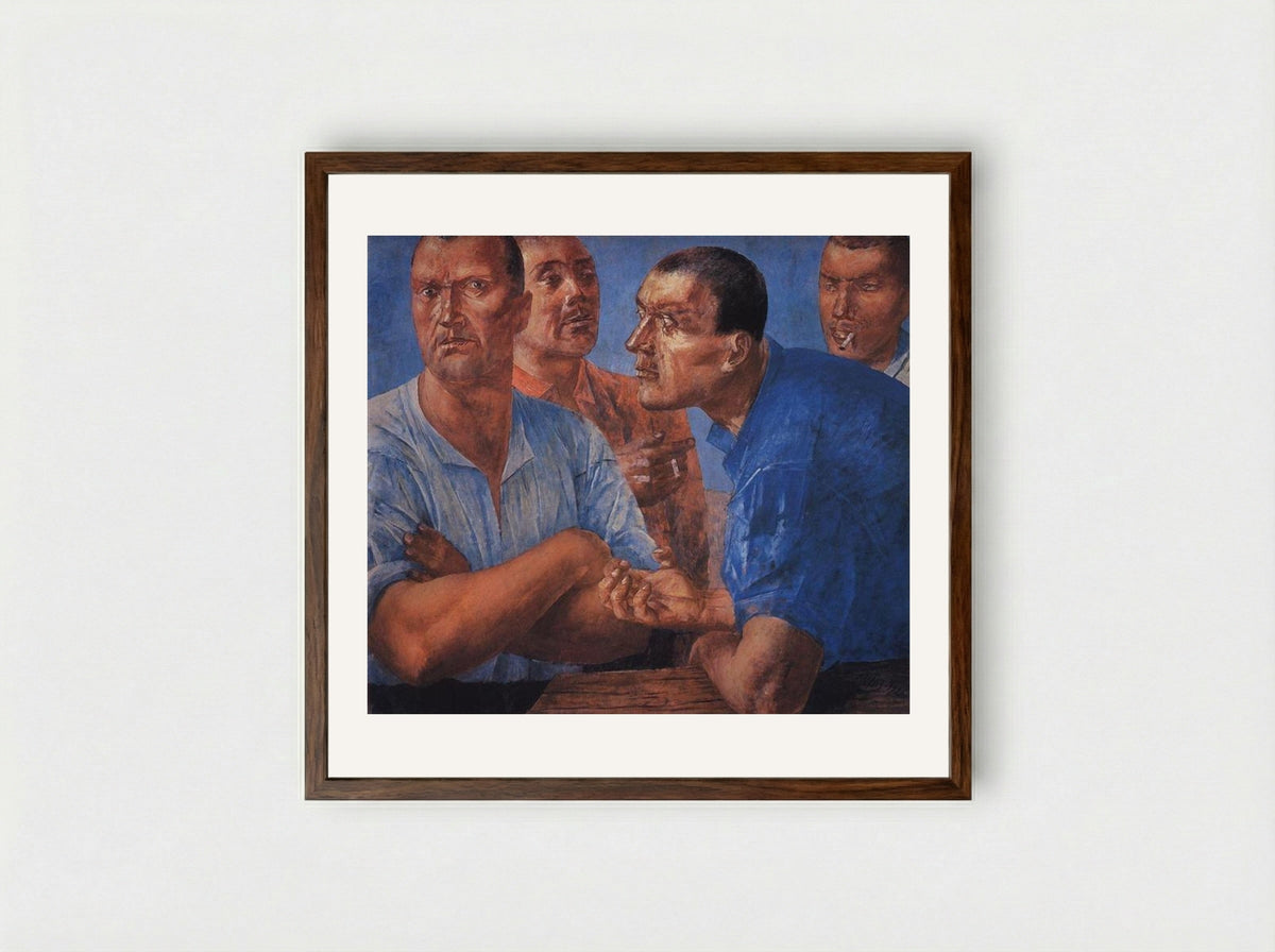 Workers - Kuzma Petrov-Vodkin - Framed Print Dark Wood