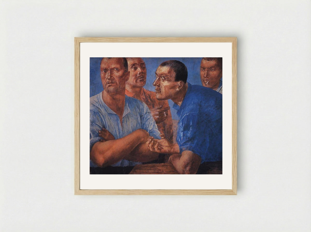 Workers - Kuzma Petrov-Vodkin - Framed Print Wood