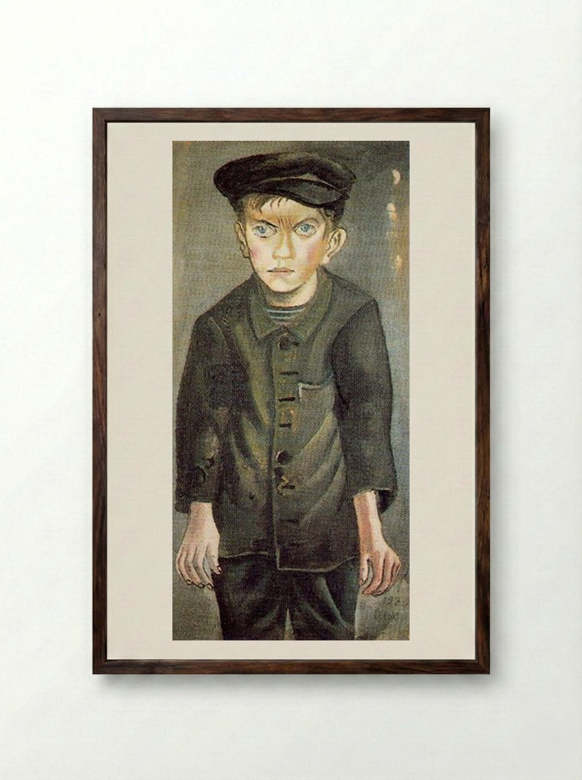 Working Class Boy - Otto Dix - Framed Print Dark Wood