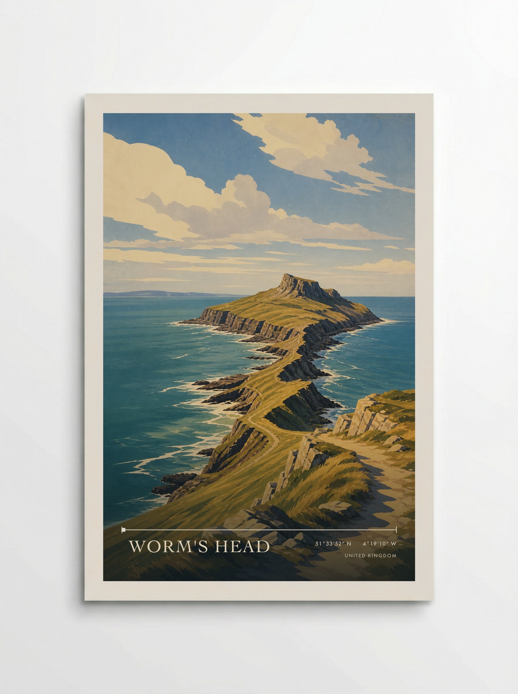Worm's Head United Kingdom Travel Poster - Poster