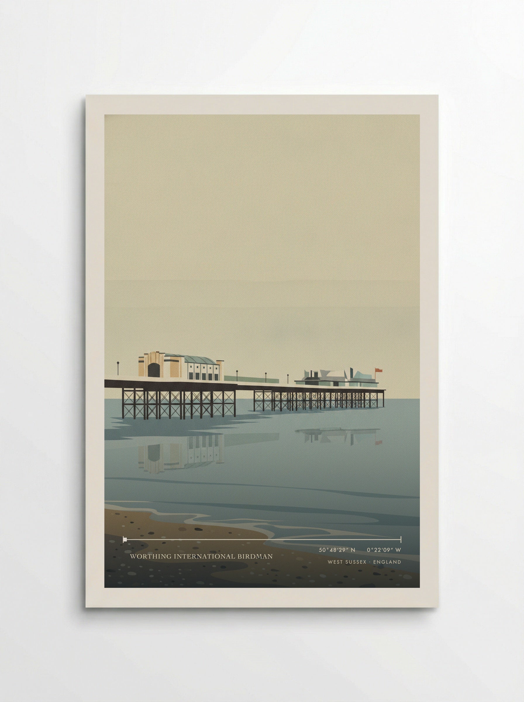 Worthing International Birdman West Sussex England Travel Poster - Poster
