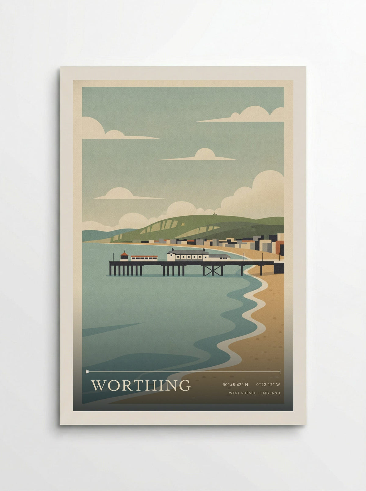 Worthing West Sussex England Travel Poster - Poster