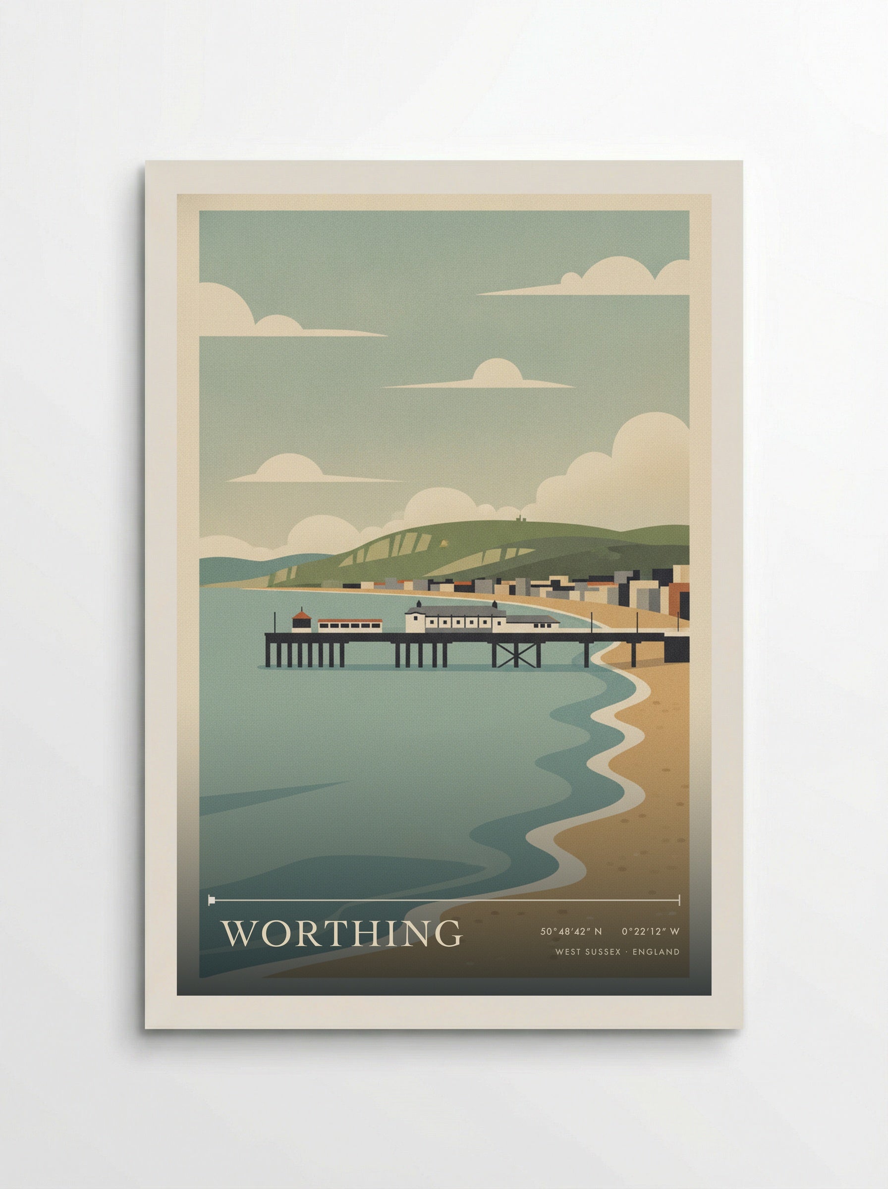 Worthing West Sussex England Travel Poster - Poster