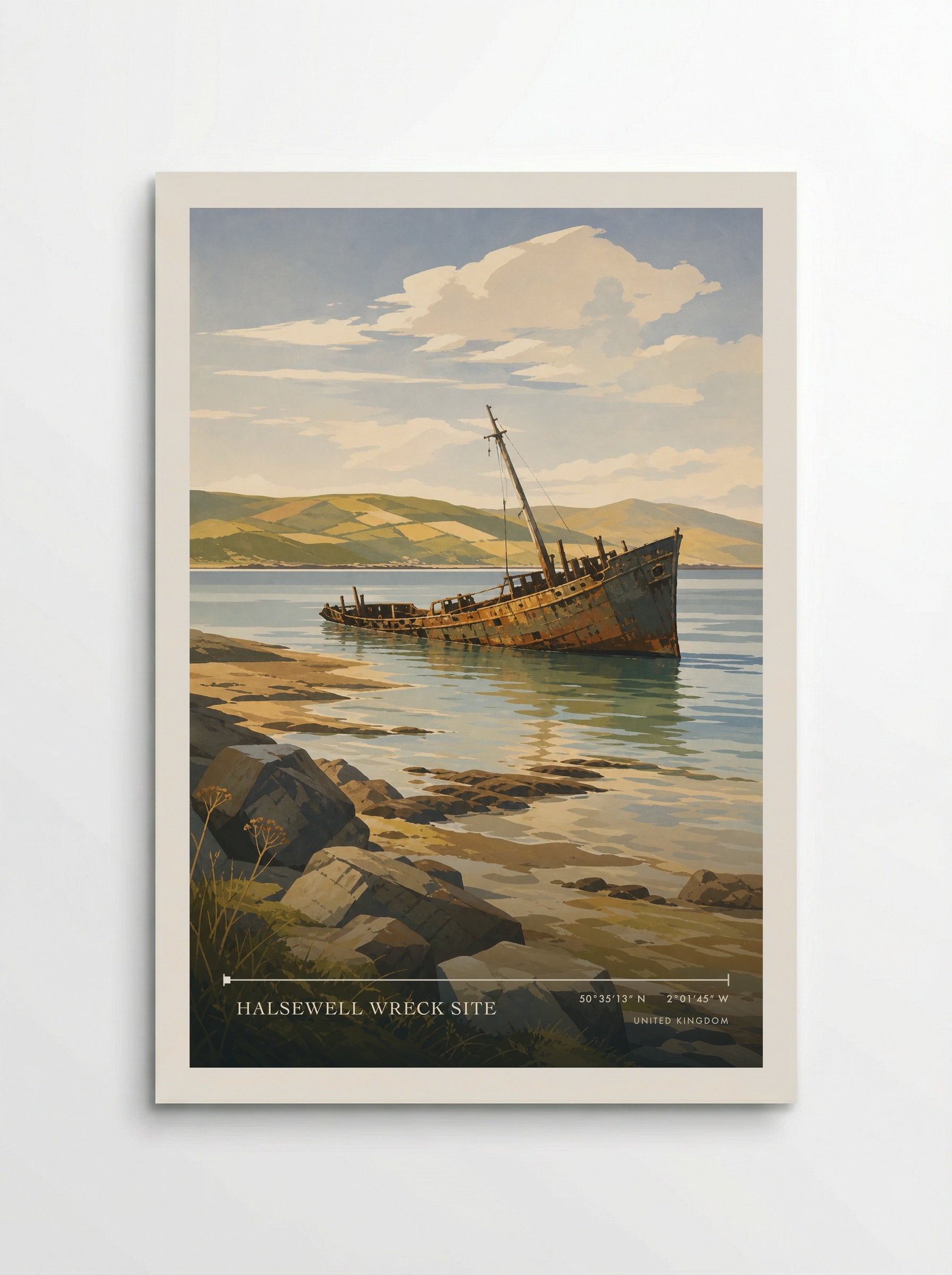 Wreck of the Halsewell United Kingdom Travel Poster - Poster