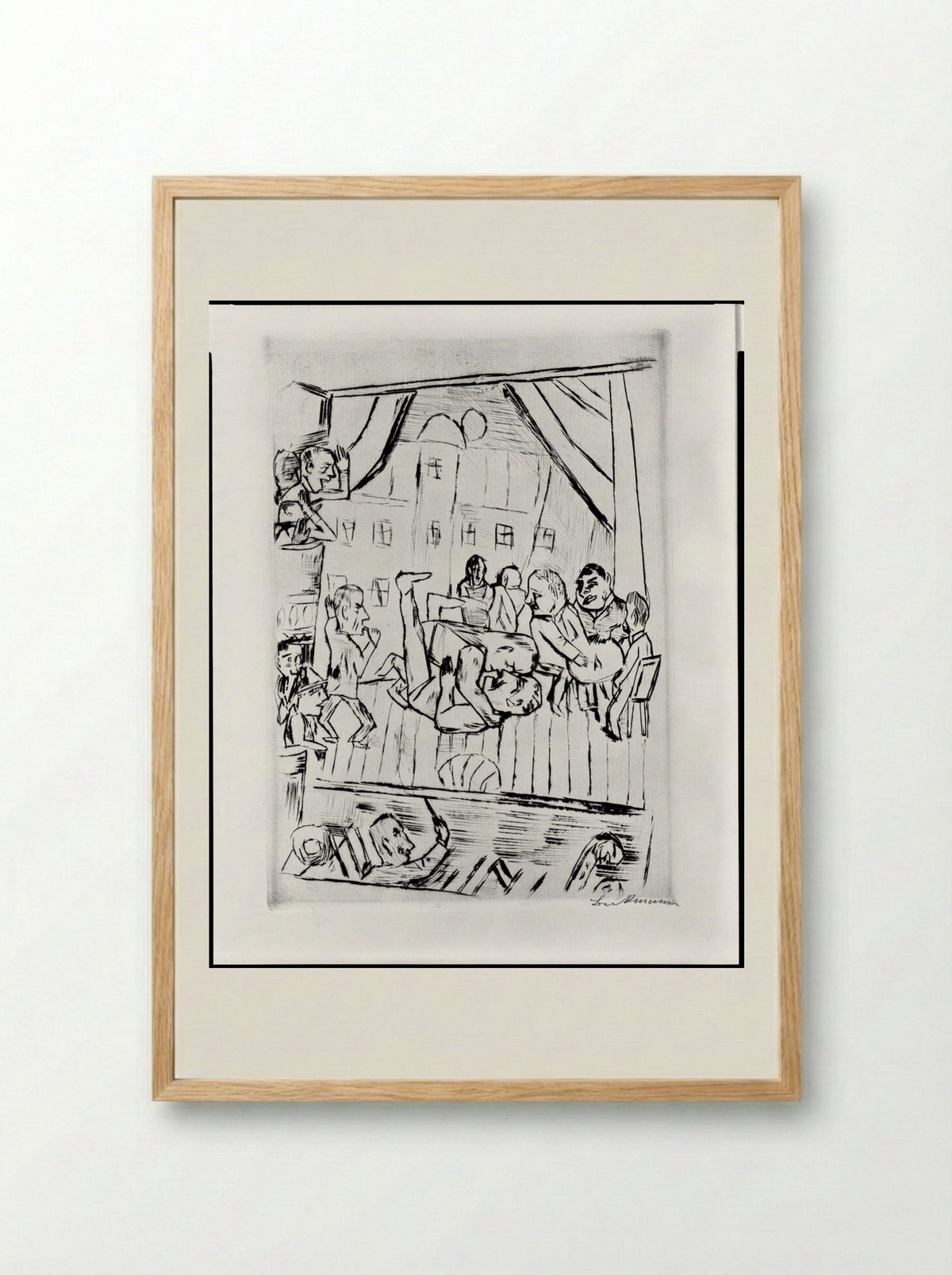 Wrestlers - Max Beckmann - Framed Print Wood
