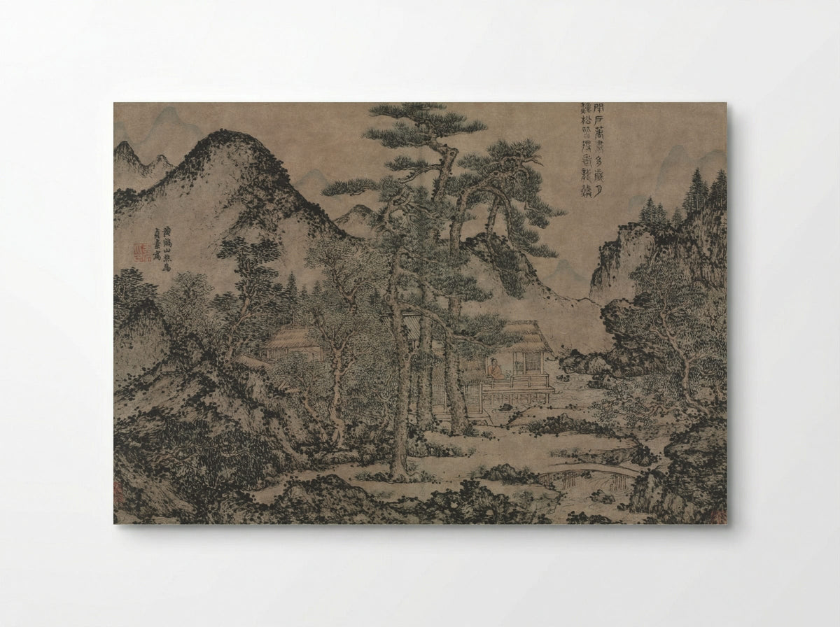 Writing Books under the Pine Trees - Wang Meng - Poster