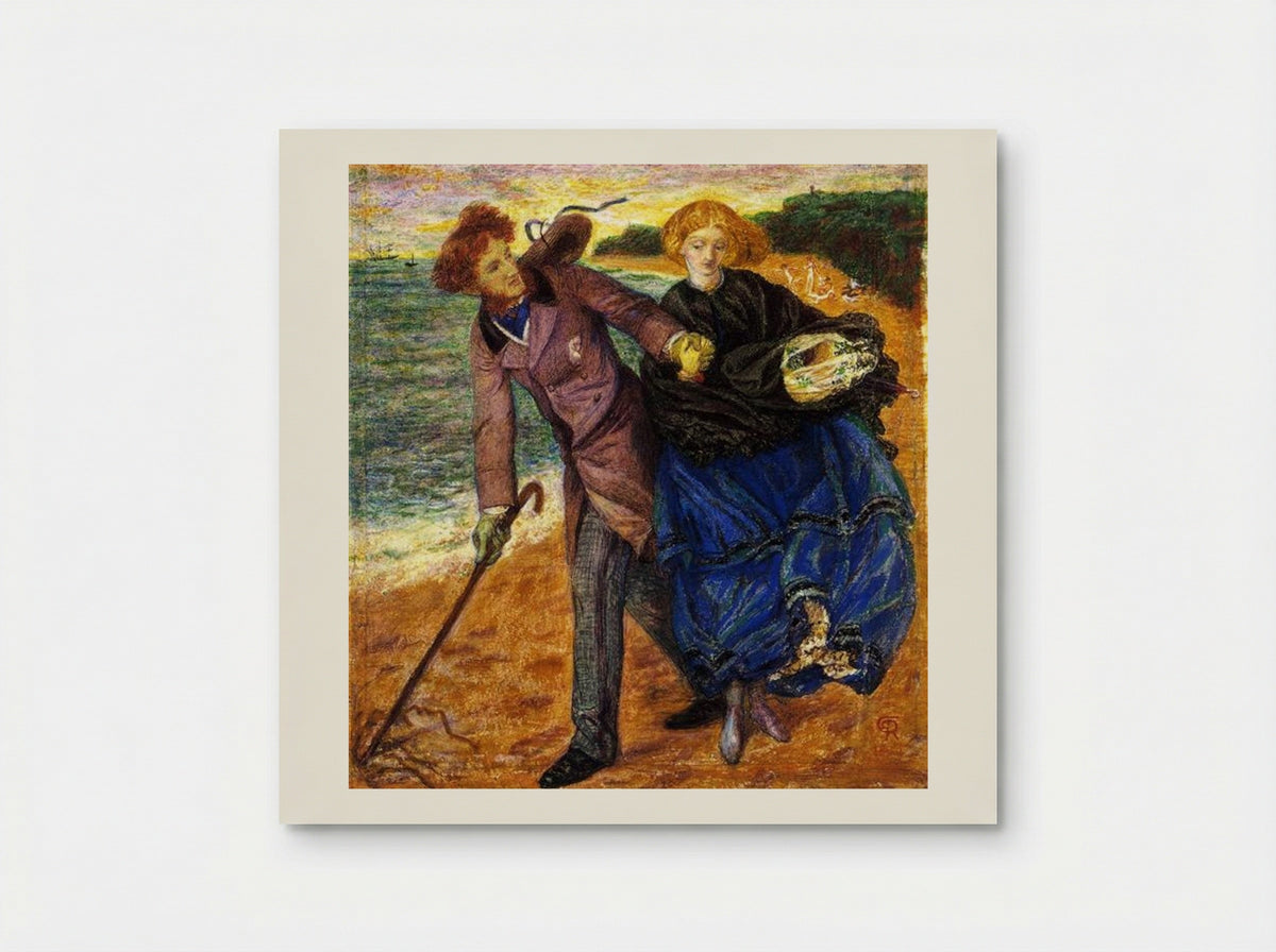 Writing on the Sand - Dante Gabriel Rossetti - Poster