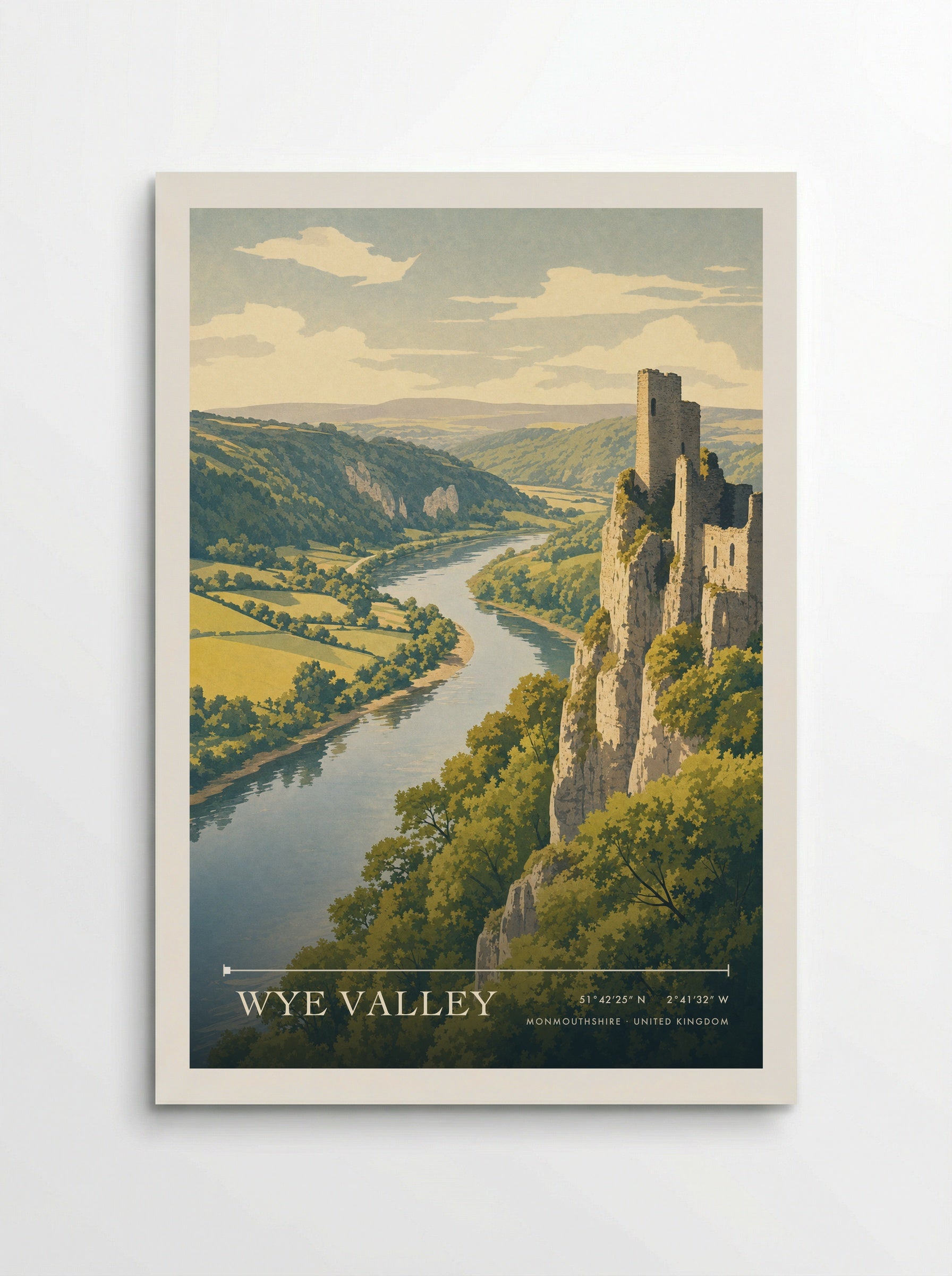 Wye Valley Monmouthshire United Kingdom Travel Poster - Poster