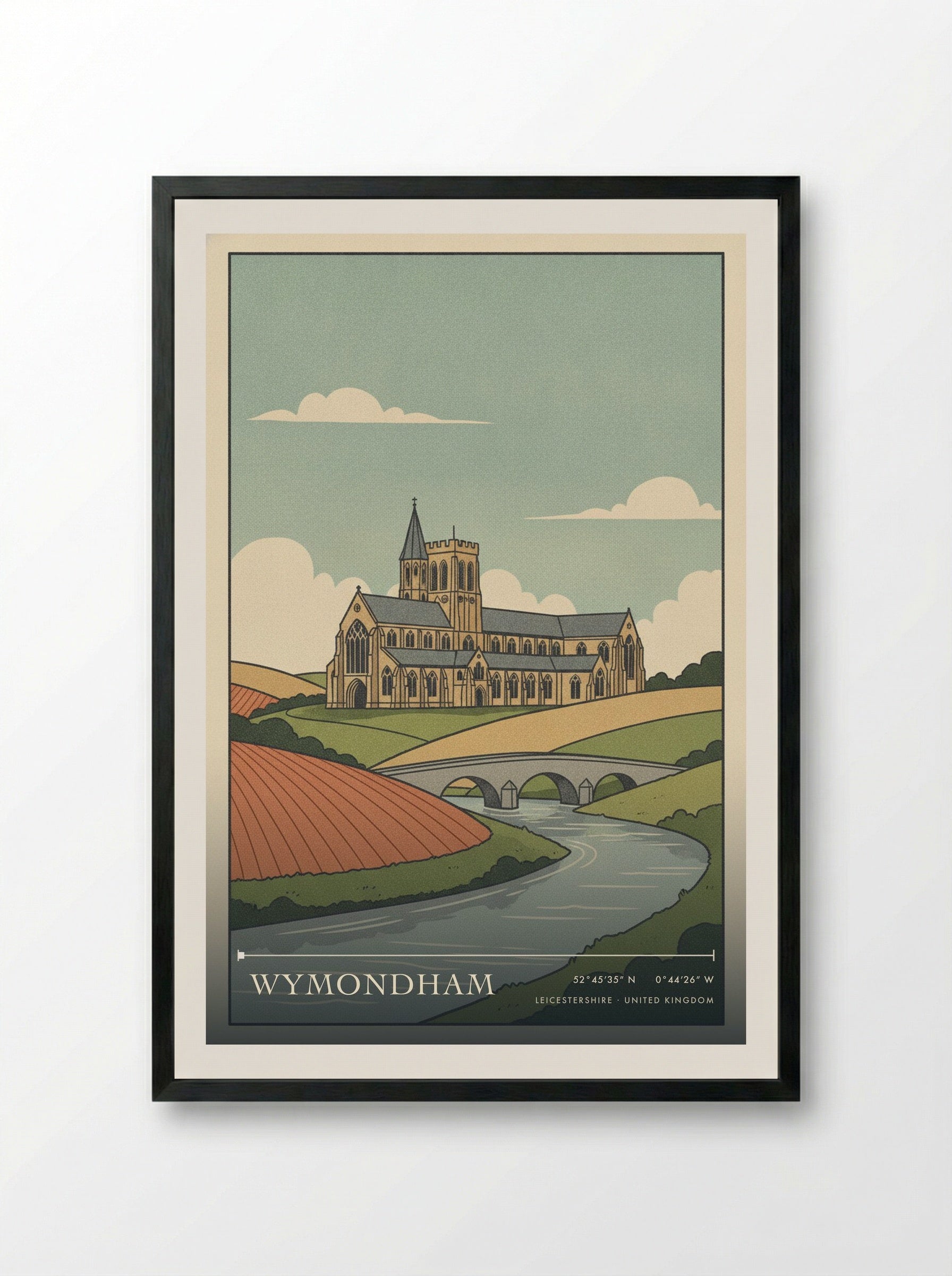Wymondham Leicestershire United Kingdom Travel Poster - Framed Print Black