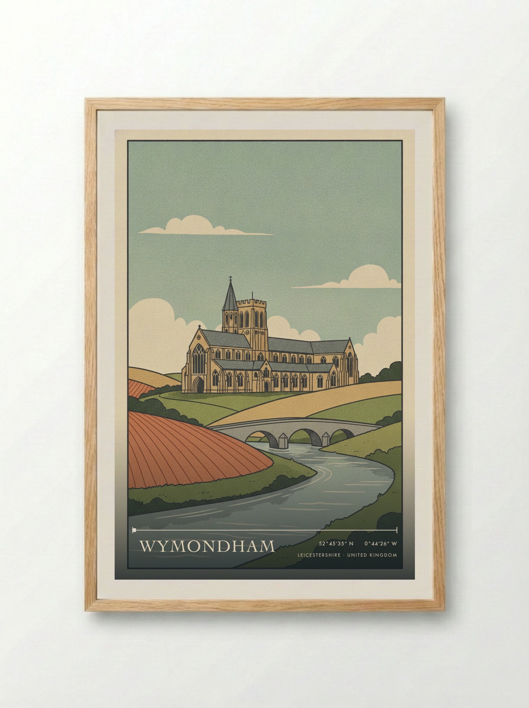 Wymondham Leicestershire United Kingdom Travel Poster - Framed Print Wood