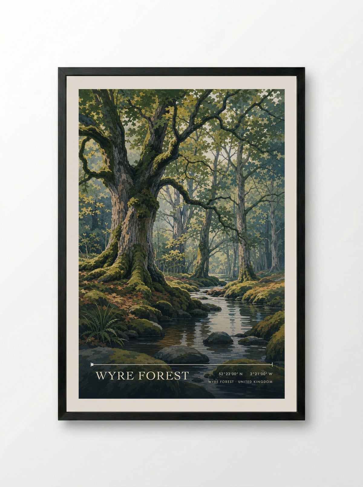 Wyre Forest United Kingdom Travel Poster - Framed Print Black
