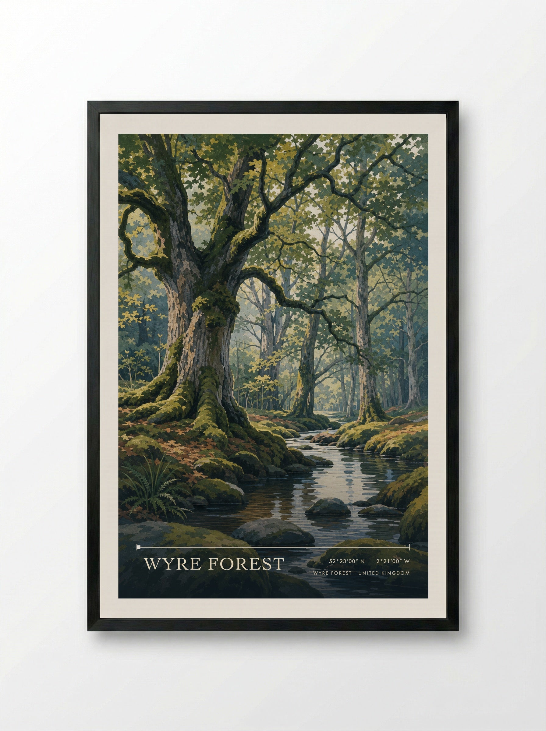 Wyre Forest United Kingdom Travel Poster - Framed Print Black