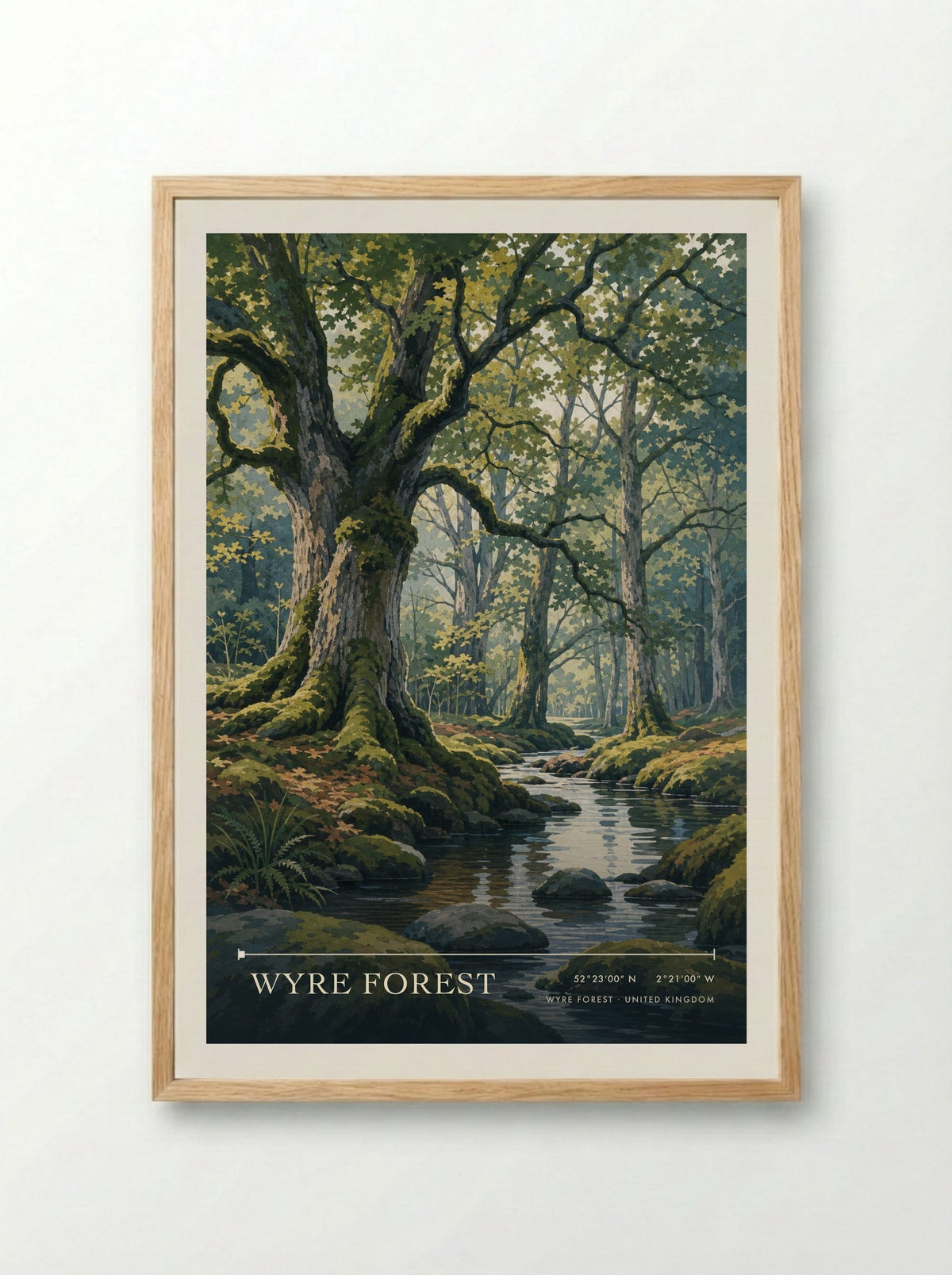 Wyre Forest United Kingdom Travel Poster - Framed Print Wood
