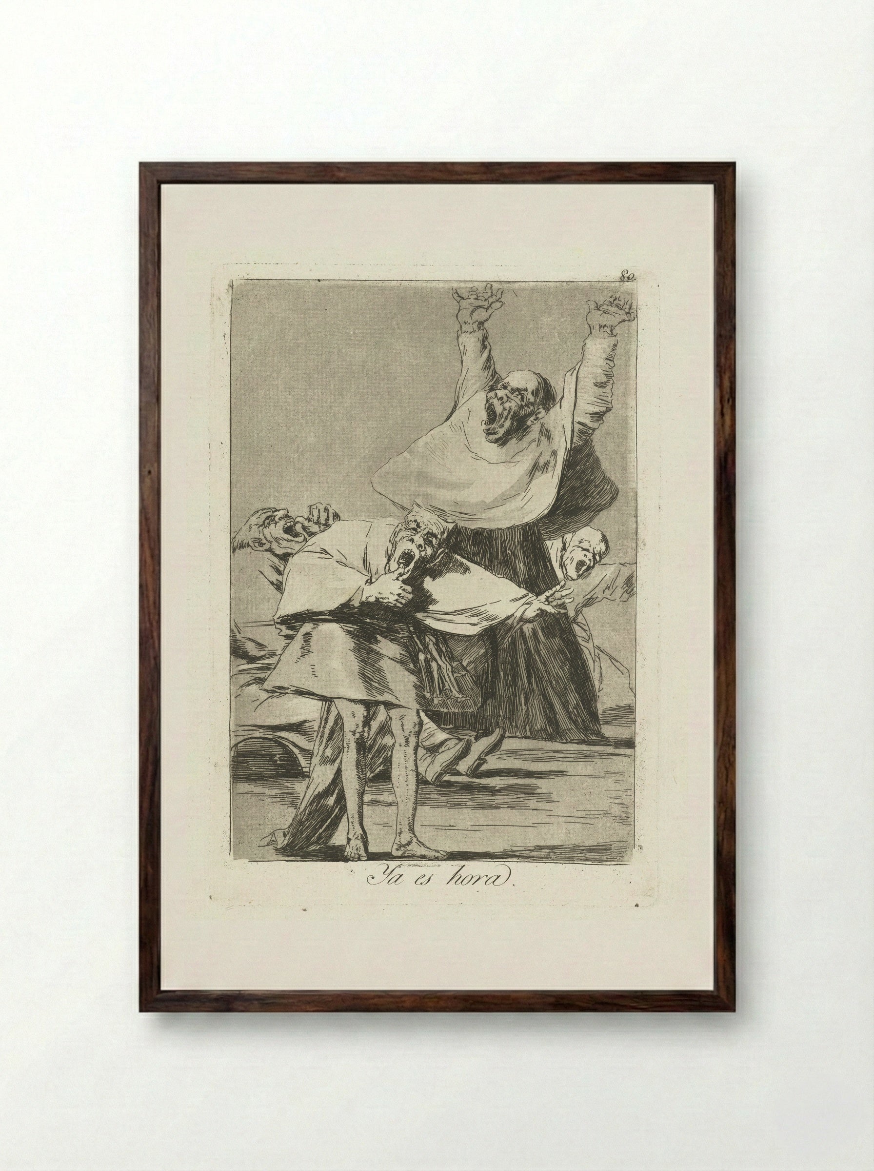 Ya es hora (It is time) - Francisco de Goya - Framed Print Dark Wood