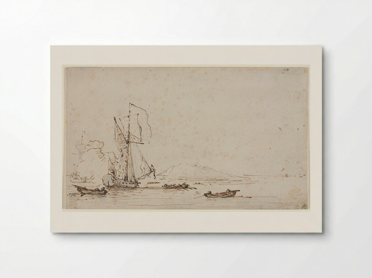 Yacht Receiving Salute - Willem van de Velde the Elder - Poster